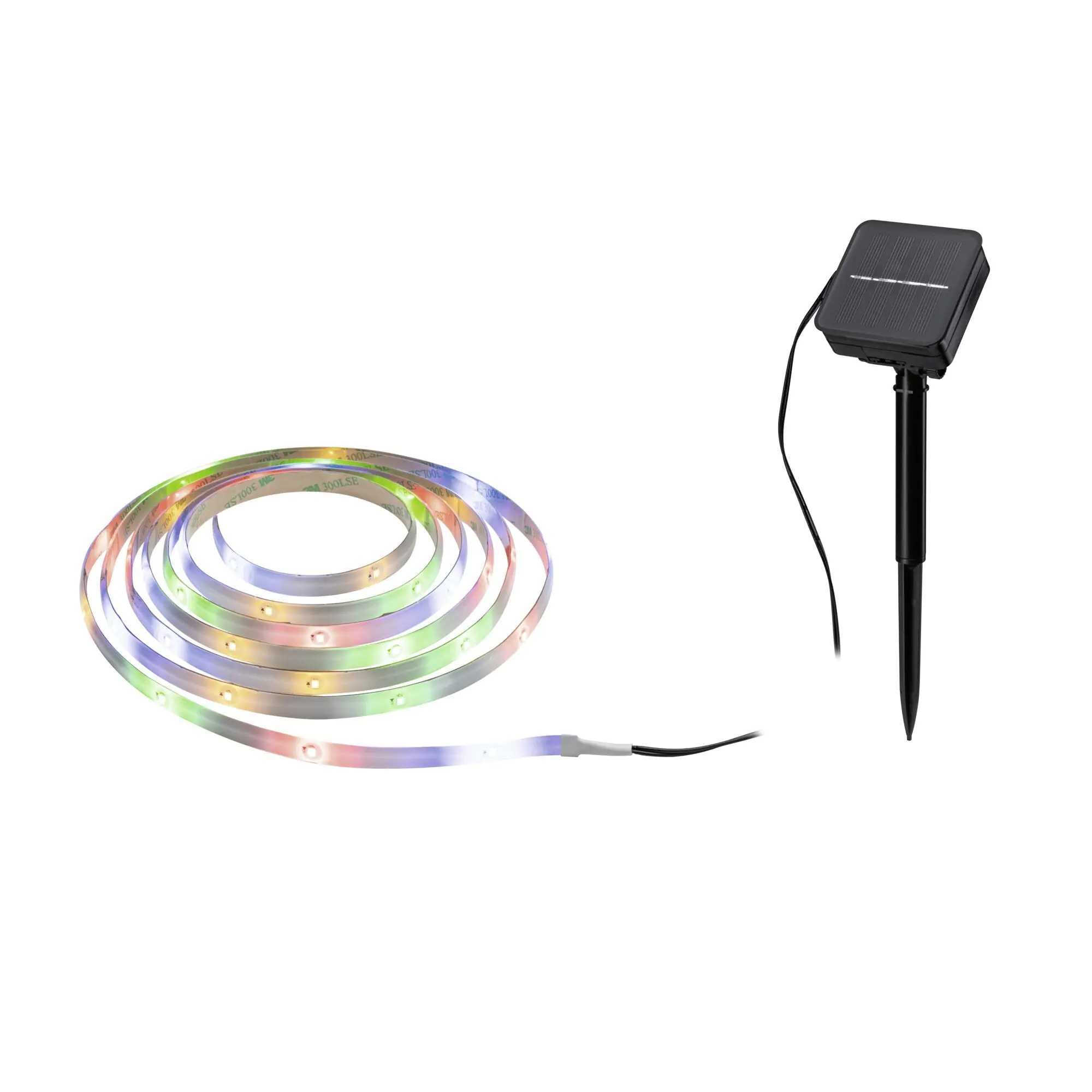 Paulmann LED-Stripe Solar 3 m Dämmerungssensor Akku schwarz kürzbar RGB