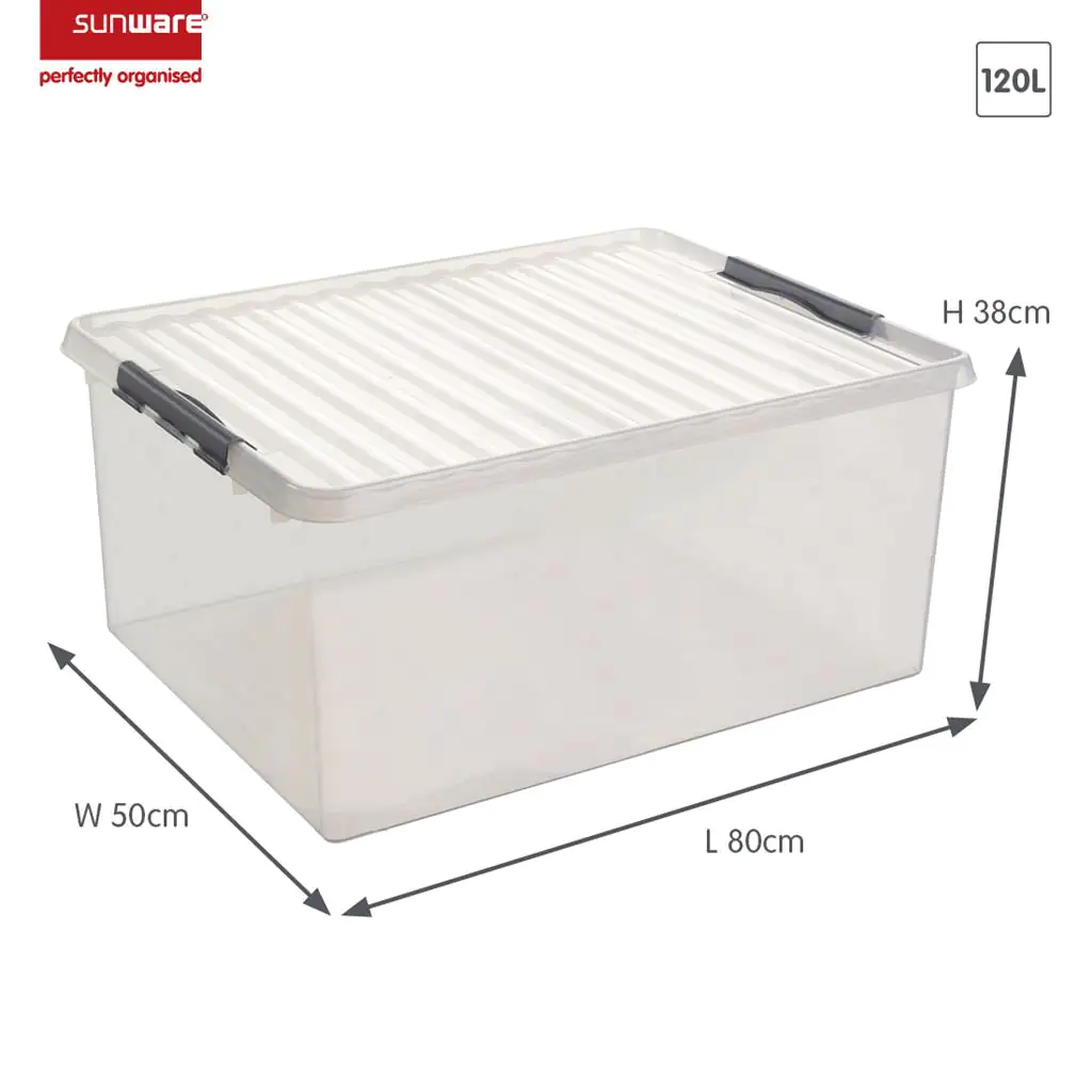 Sunware Aufbewahrungsbox mit Deckel Q-Line 120 L transparent