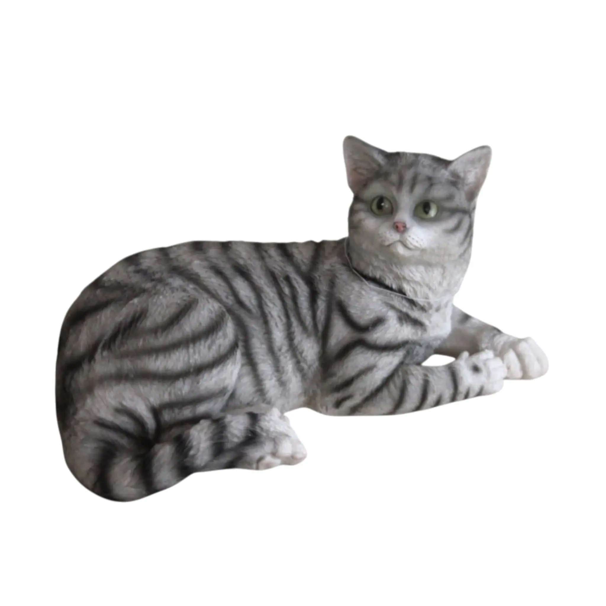 Dekofigur Katze liegend 19 x 20 cm grau