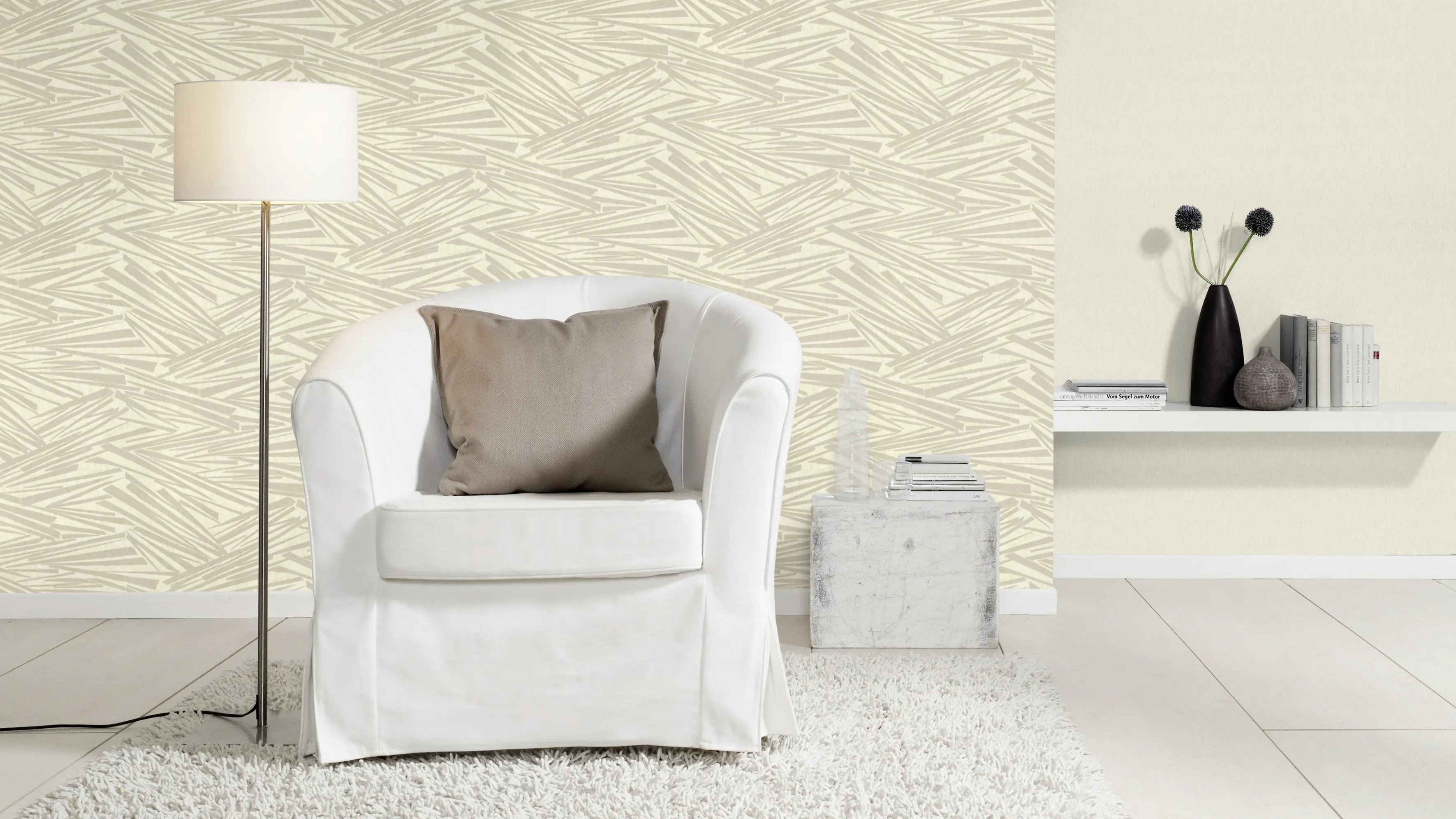 Rasch Vliestapete Uni Sky Lounge beige sand 10,05 x 0,53 m