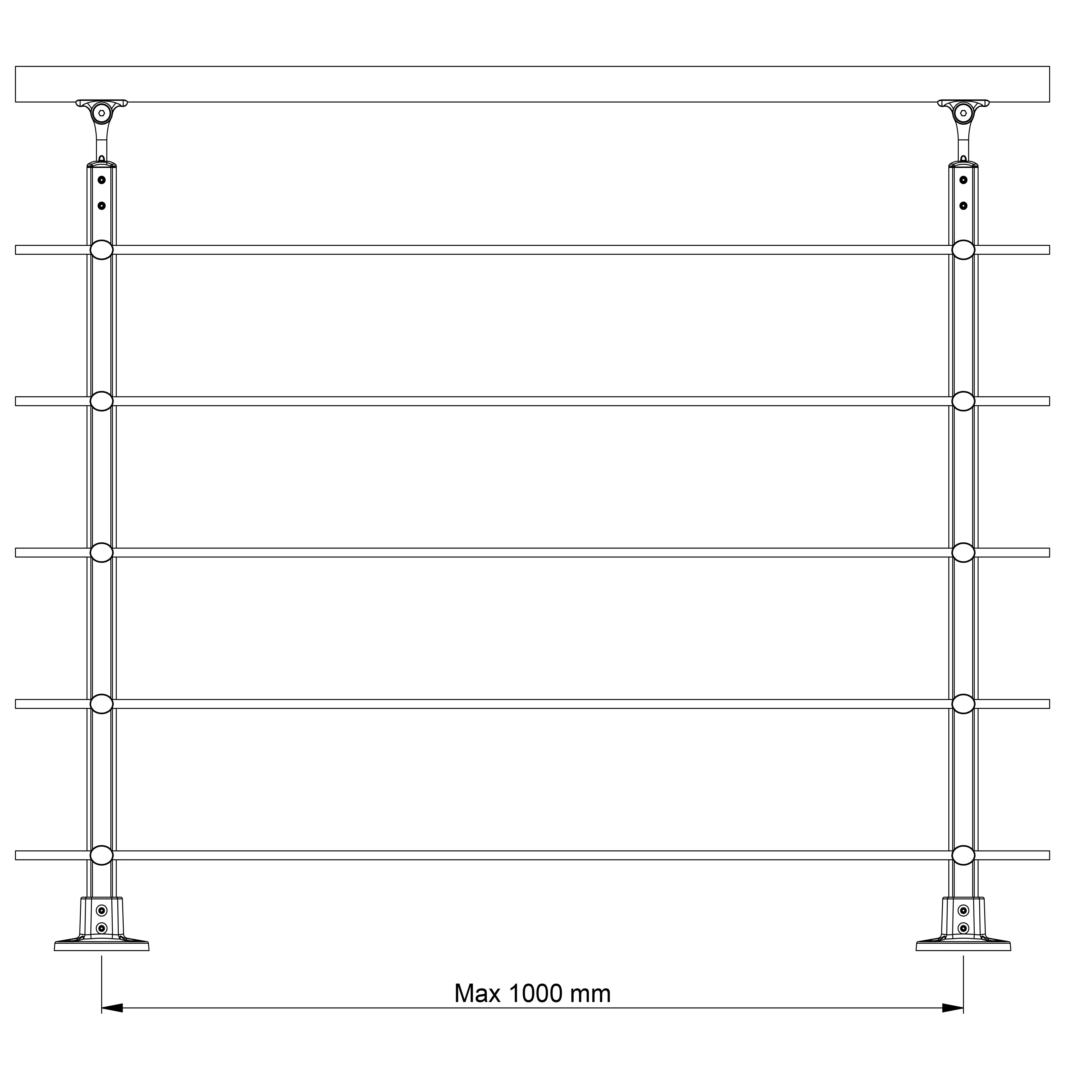 DOLLE Geländerset PS 150 Aluminium anthrazit 150 cm