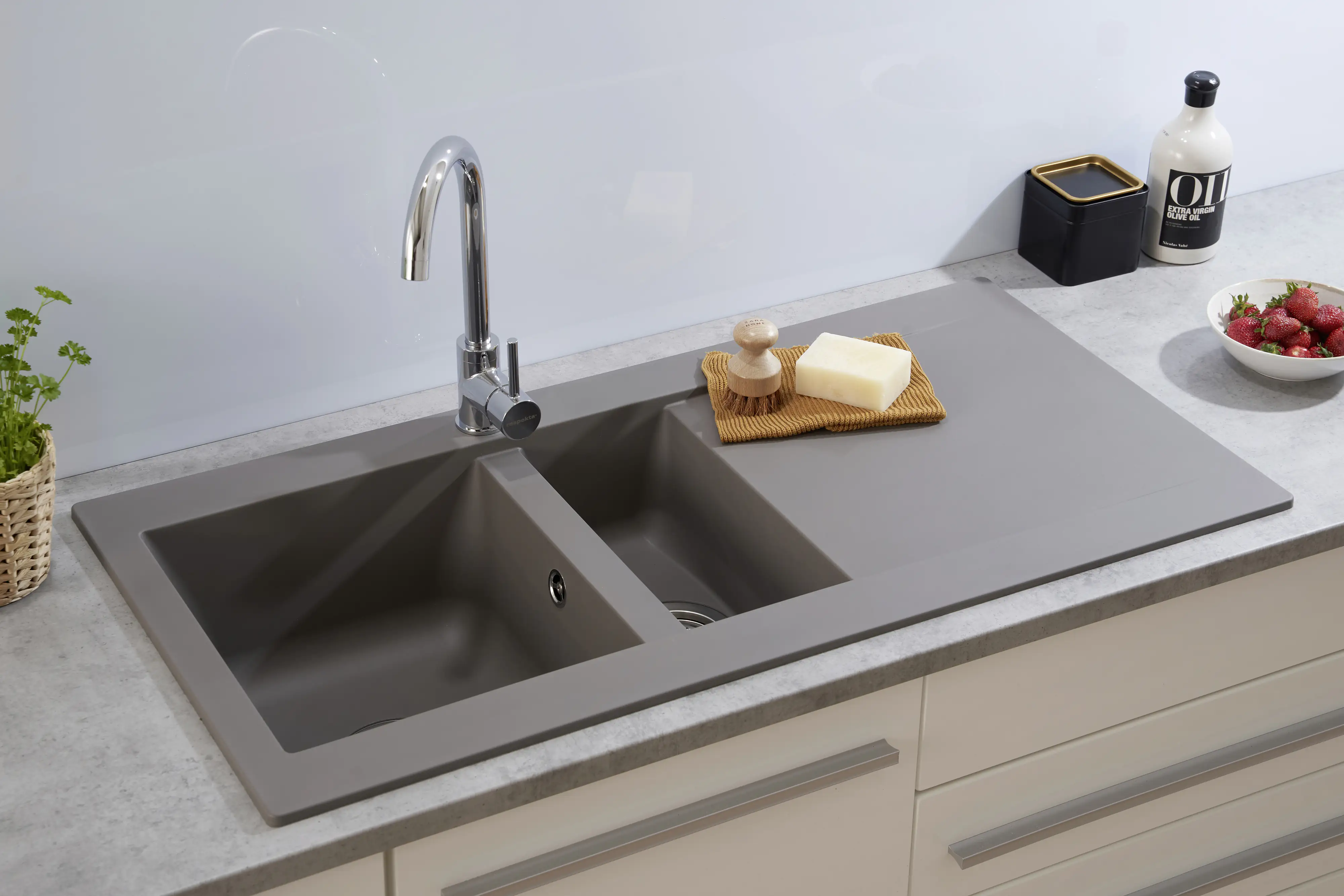 respekta Mineralite Einbauspüle 1,5 Becken Denver 100 x 50 cm 100 x 50 cm