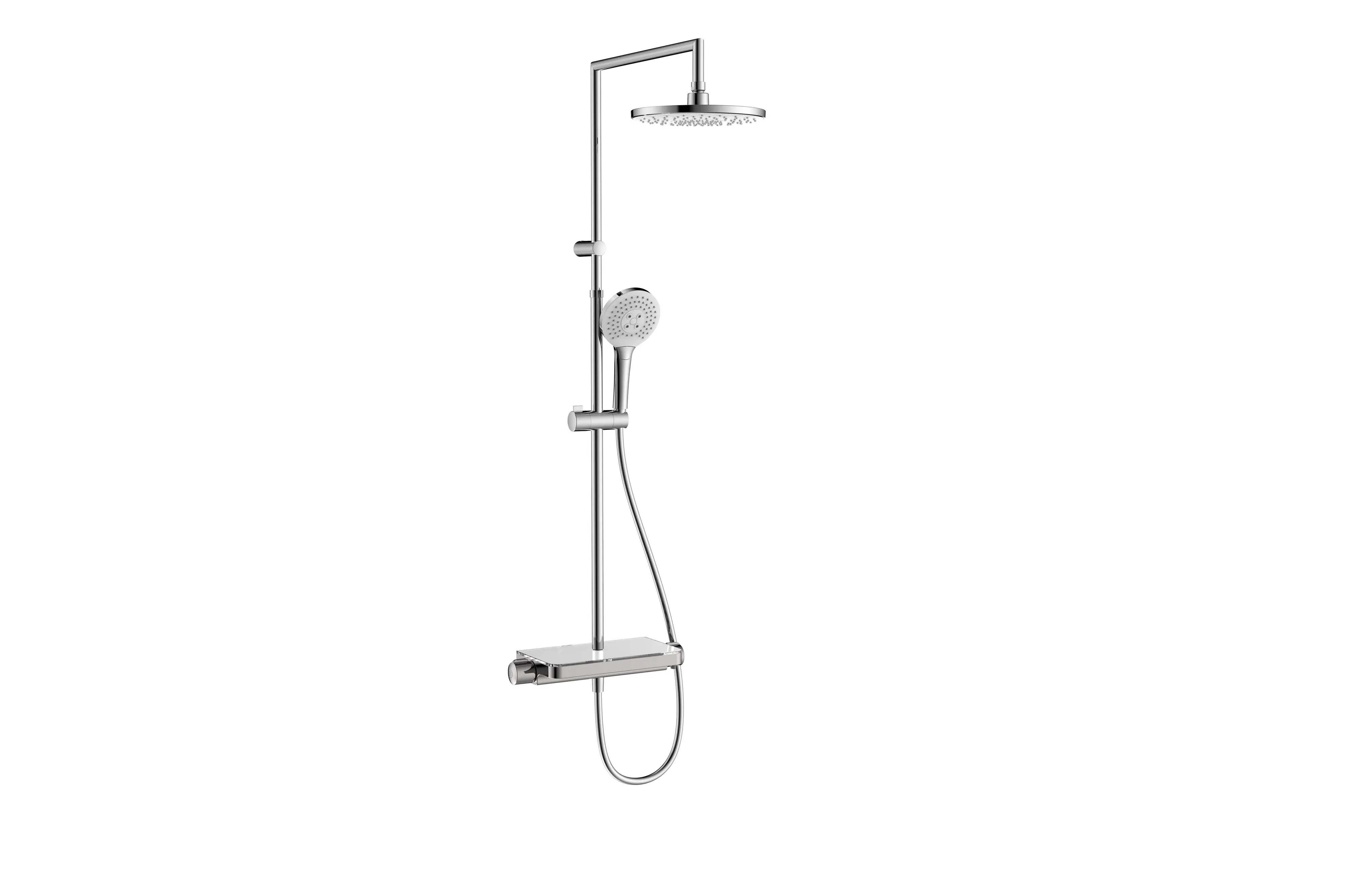 Primaster Duschsystem mit Thermostat & Druckumsteller Prag new silbergrau 