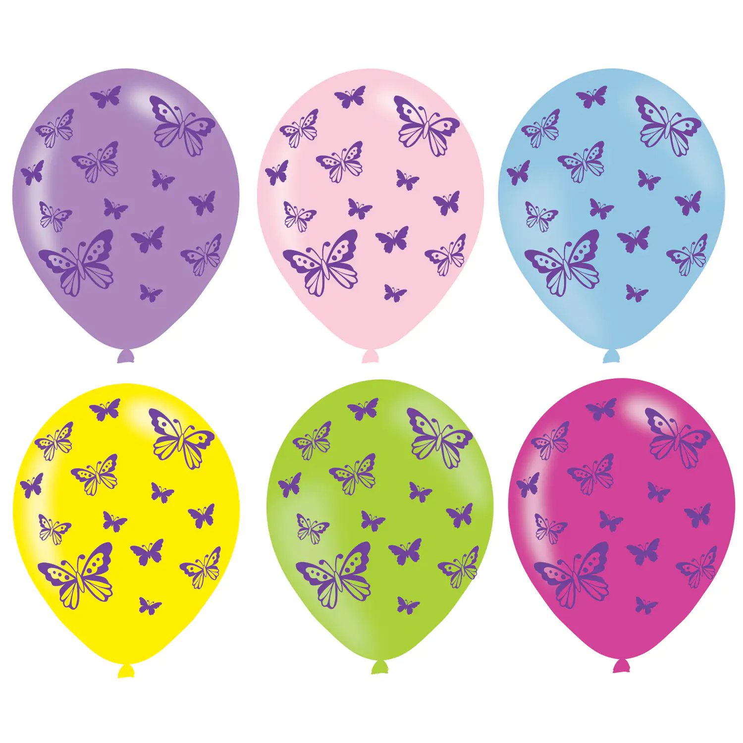 6 Latexballons Schmetterling 27,5 cm