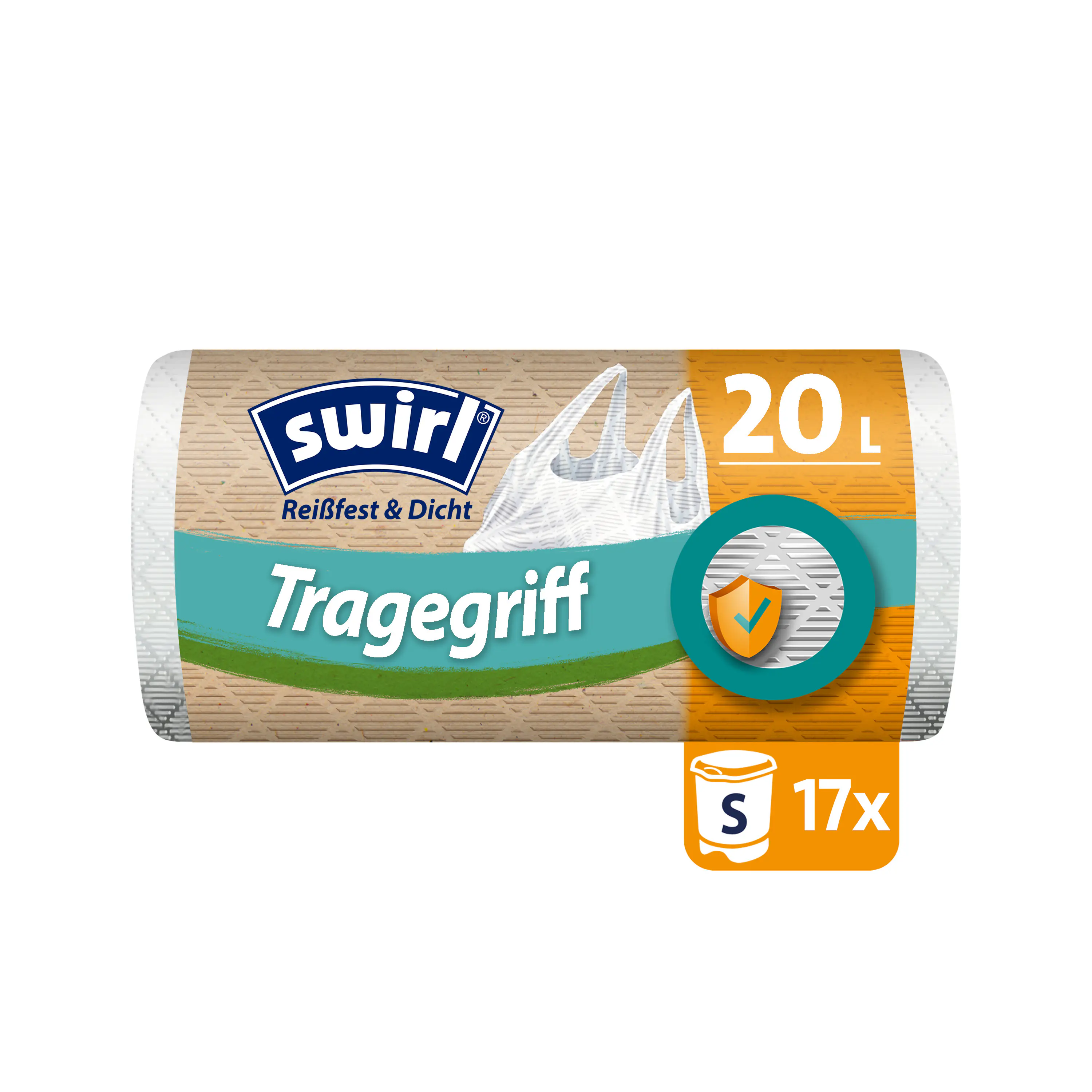 Swirl® Müllbeutel mit Tragegriff Reißfest & Dicht 20 L 17 Stück