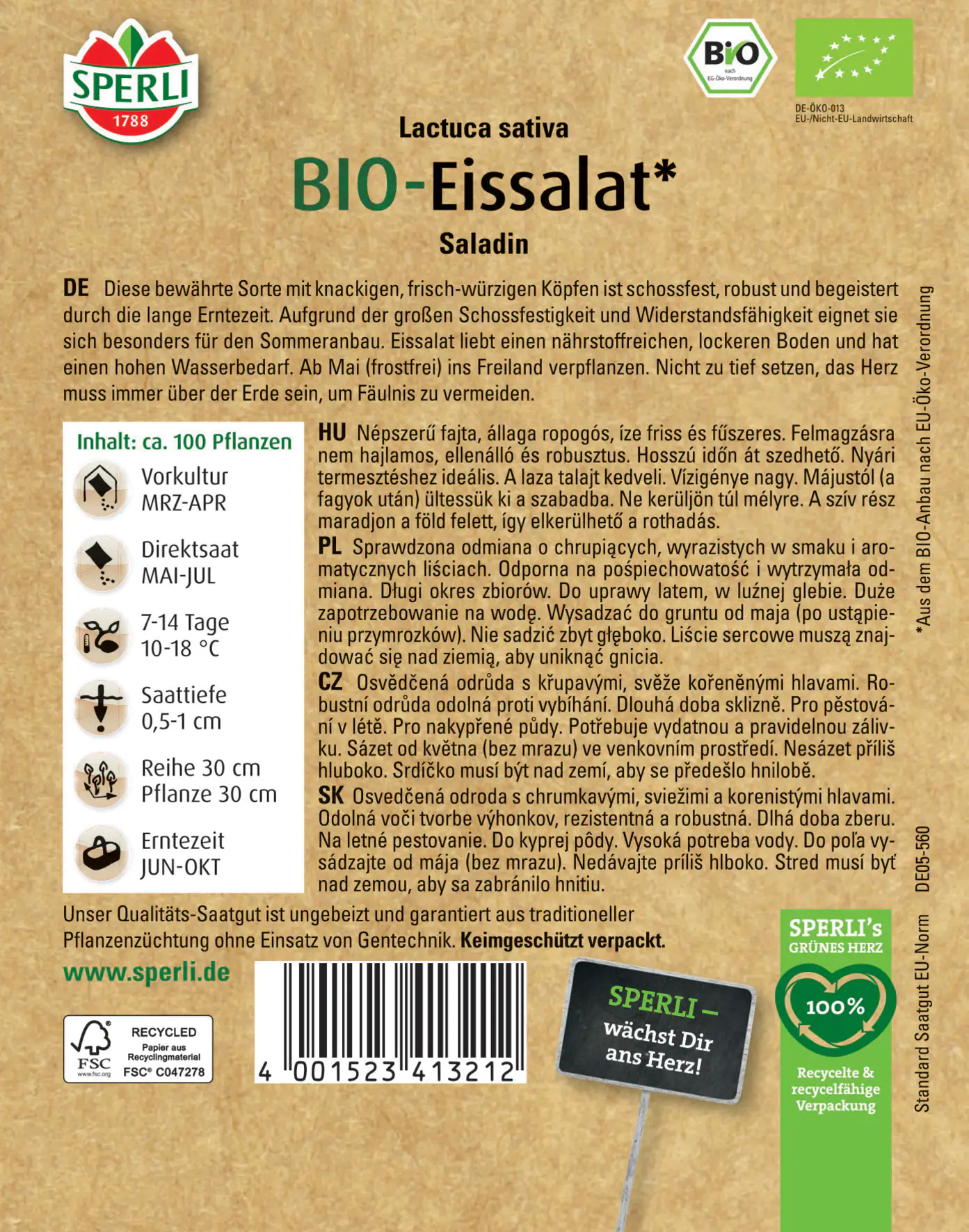 Sperli BIO Eissalat