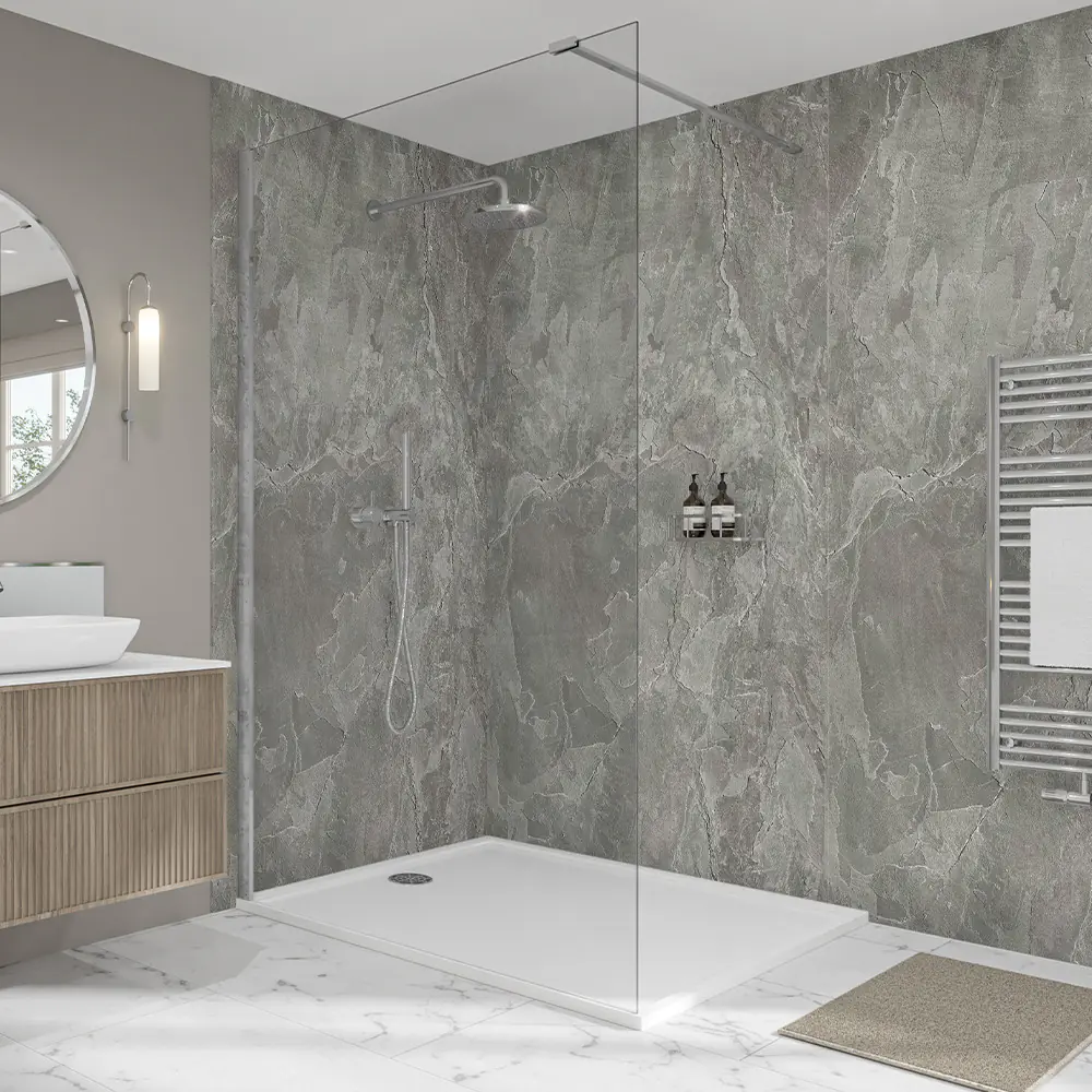 Wetwall Elite Wandpaneel  Scafell Slate 120 x 242 cm mit Nut & Feder
