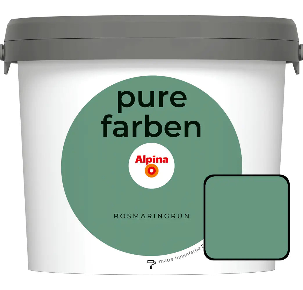 Alpina Pure Farben Wandfarbe rosmaringrün 2,5 L