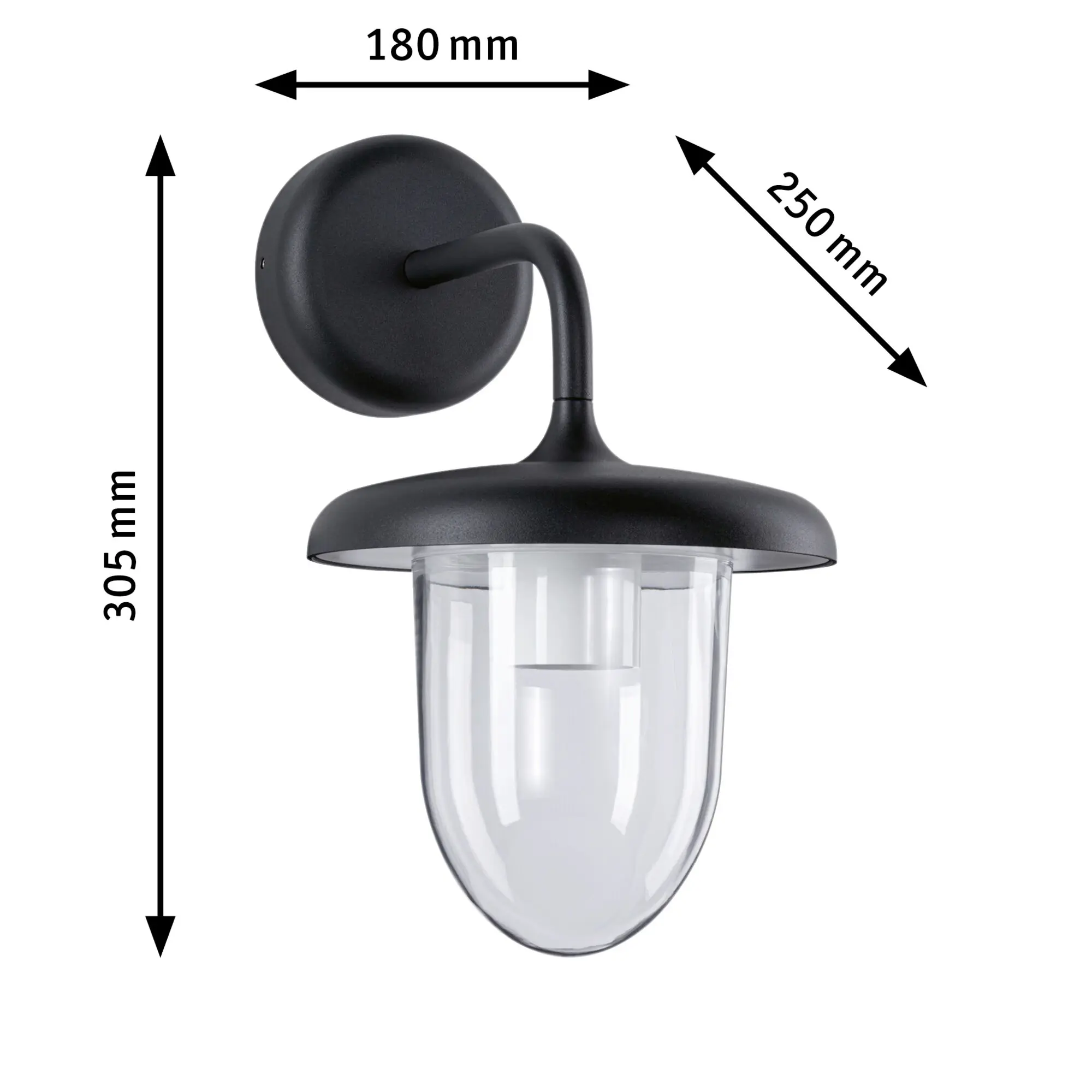 Paulmann LED Außen-Wandleuchte Vintario anthrazit 30,5 x 18 cm E27