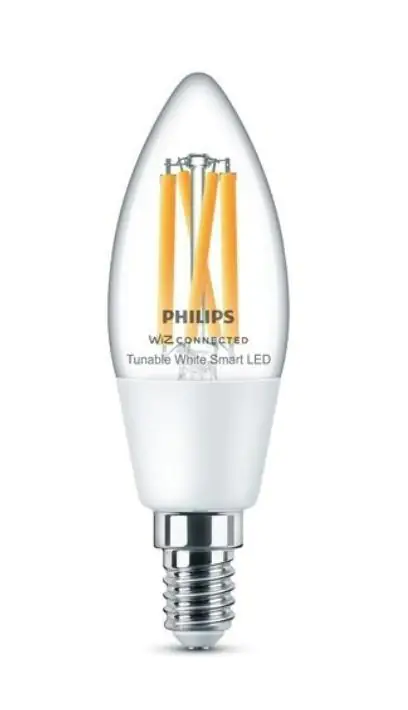 Philips Smart LED Leuchtmittel warmweiß-kaltweiß C35 E14 Kerzenform 4,9 W klar