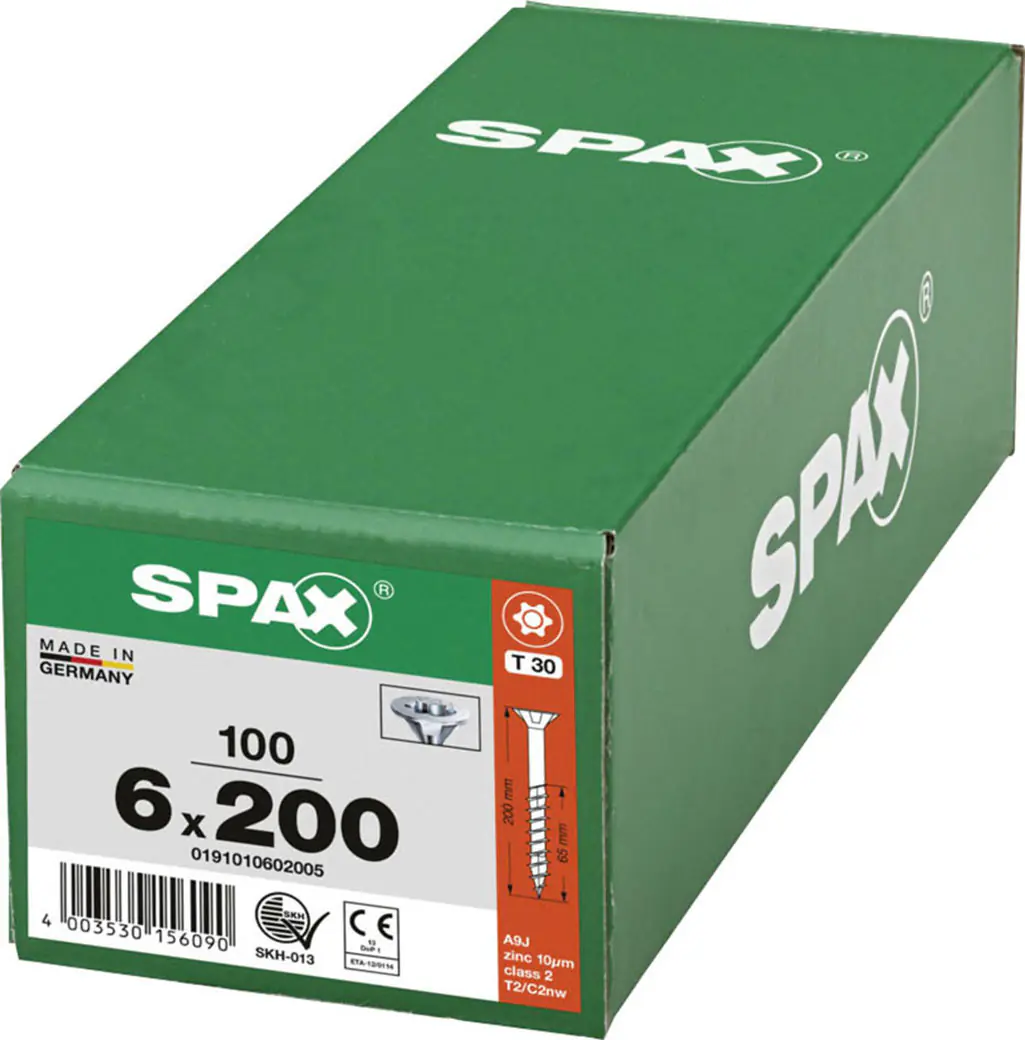 Spax Universalschrauben 6 x 200 mm T20 Teilgewinde - 100 Stk. 
