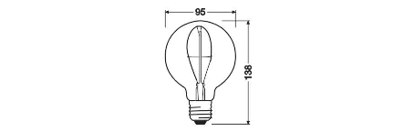 Ledvance LED Leuchtmittel Vintage 1906 Globe G95 E27 3,4W warmweiß, rauch