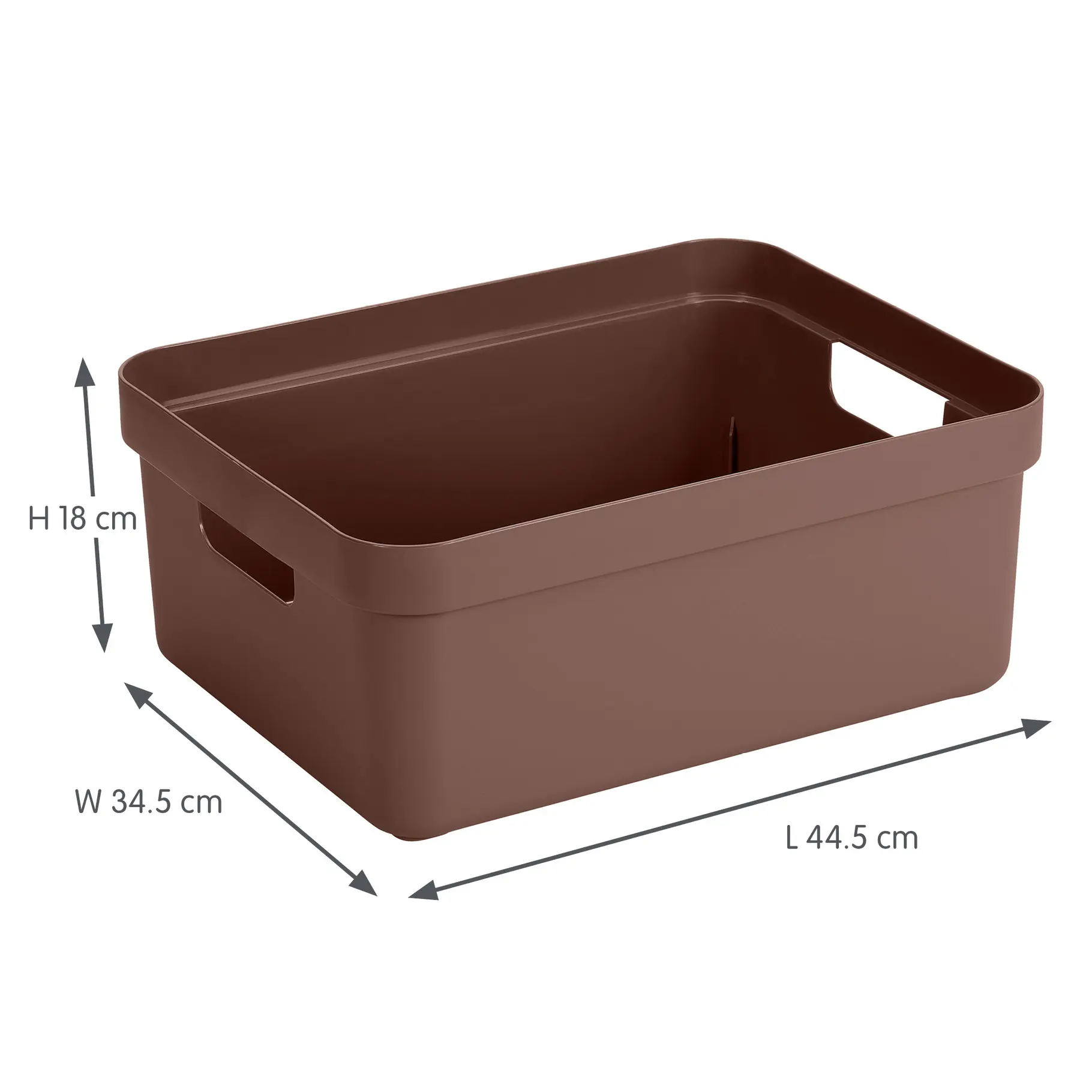 Sunware Aufbewahrungsbox Sigma Home mit Griffen 44,5 x 34,5 cm 24 L schoko 3er Set