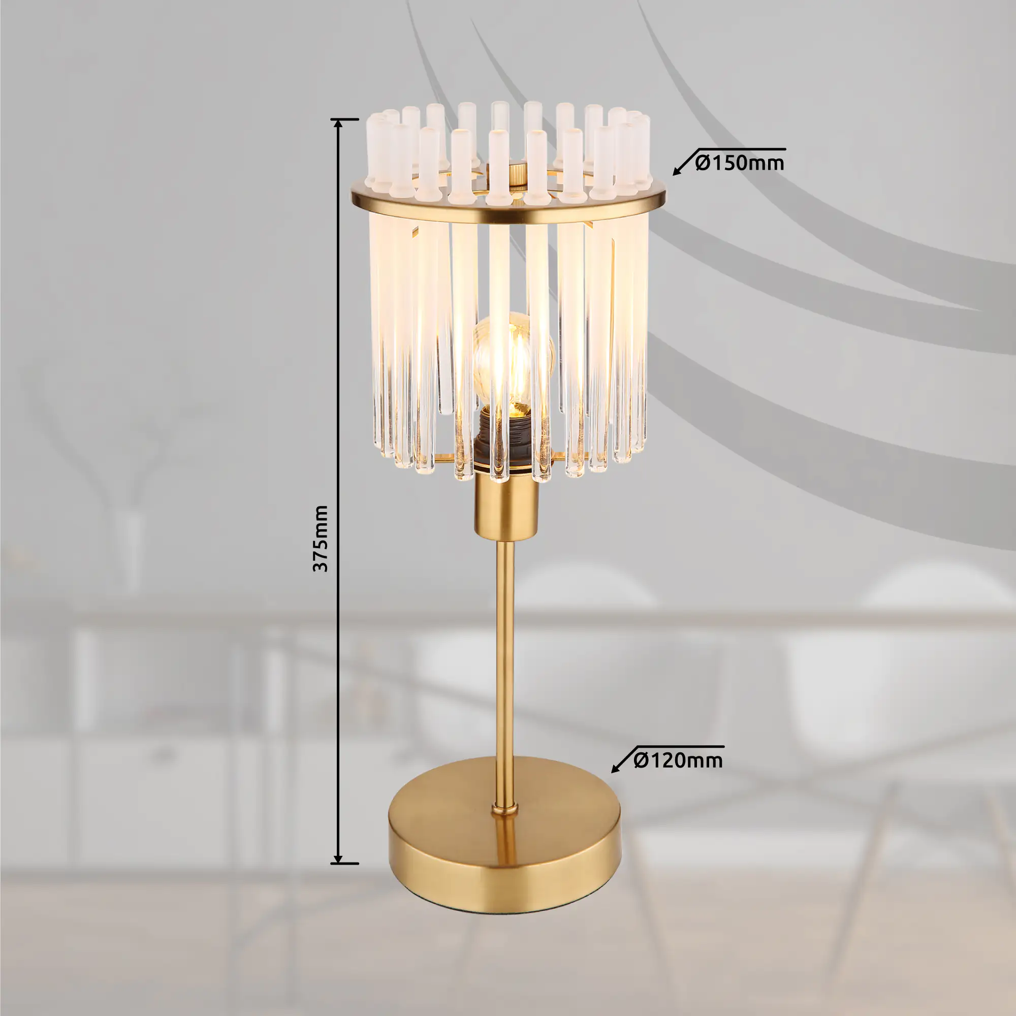 Globo Tischlampe Gorley 37,5 cm gold