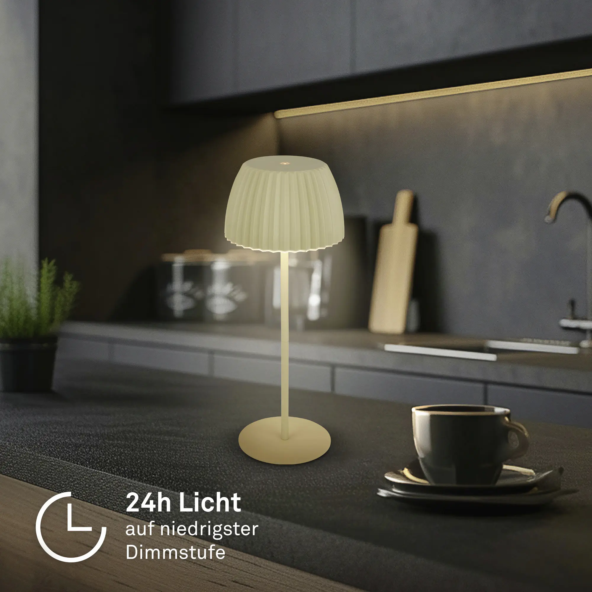 Briloner LED-Tischleuchte Riffle mit Akku grün dimmbar