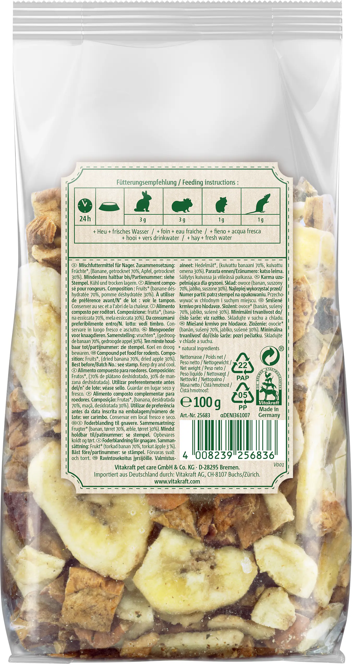 Vitakraft V.Verde NatureFruit Banane&Apfel 100 g