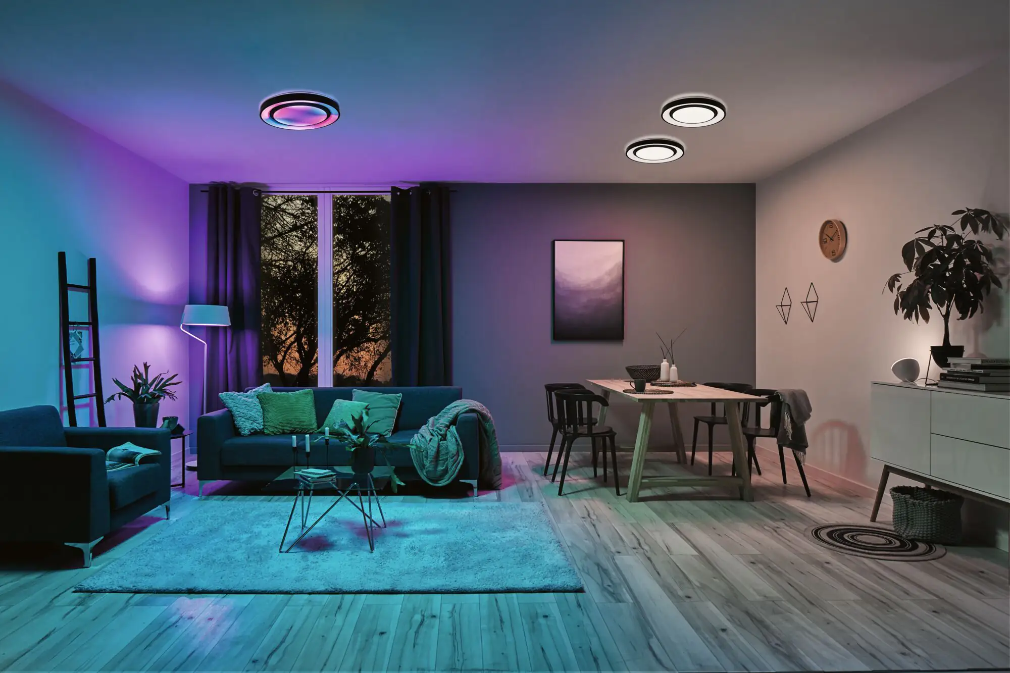 Paulmann LED Deckenleuchte Rainbow schwarz weiß Ø 47,5 cm RGBW
