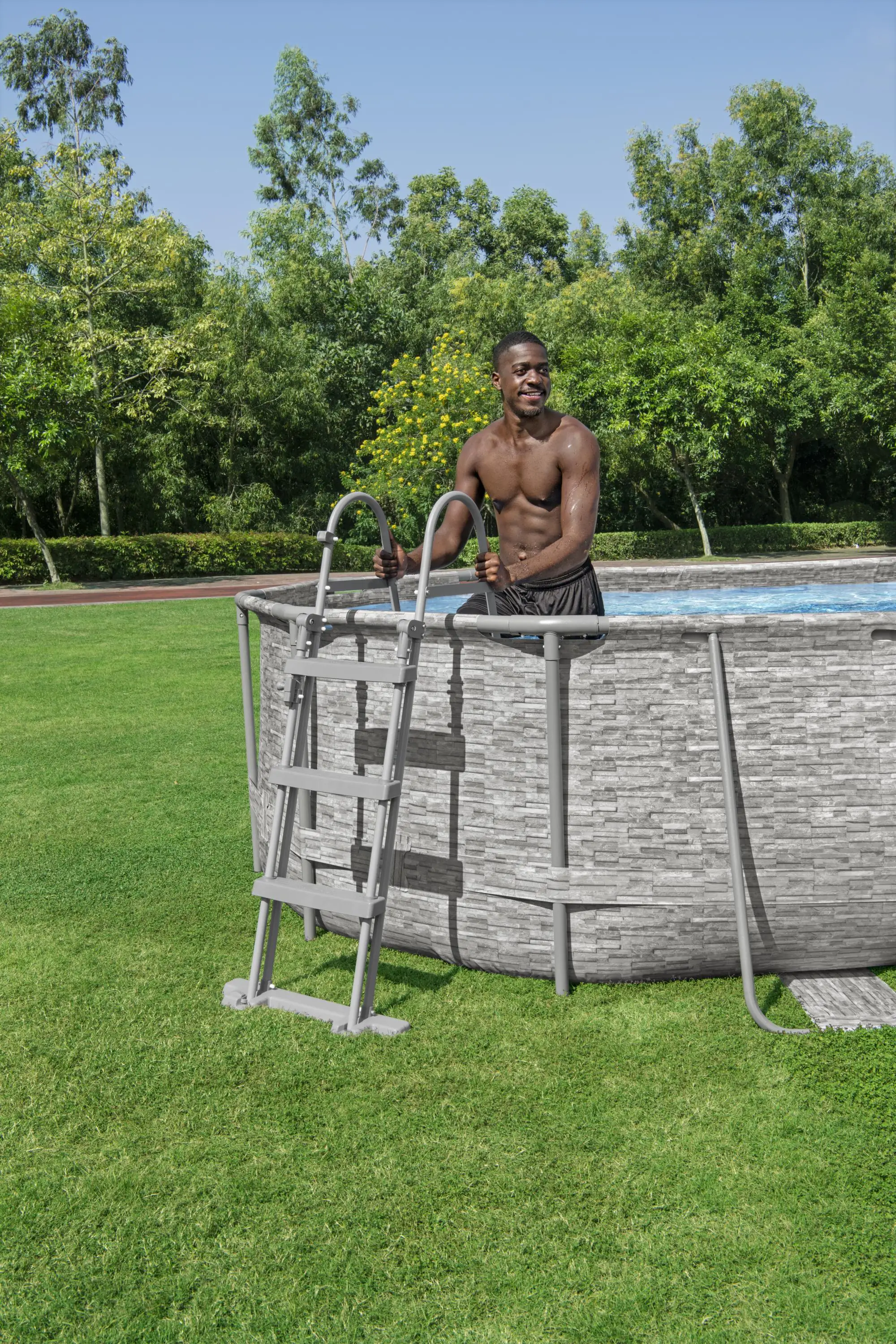 Bestway Power Steel Pool Komplett-Set oval 427 x 250 x 100 cm