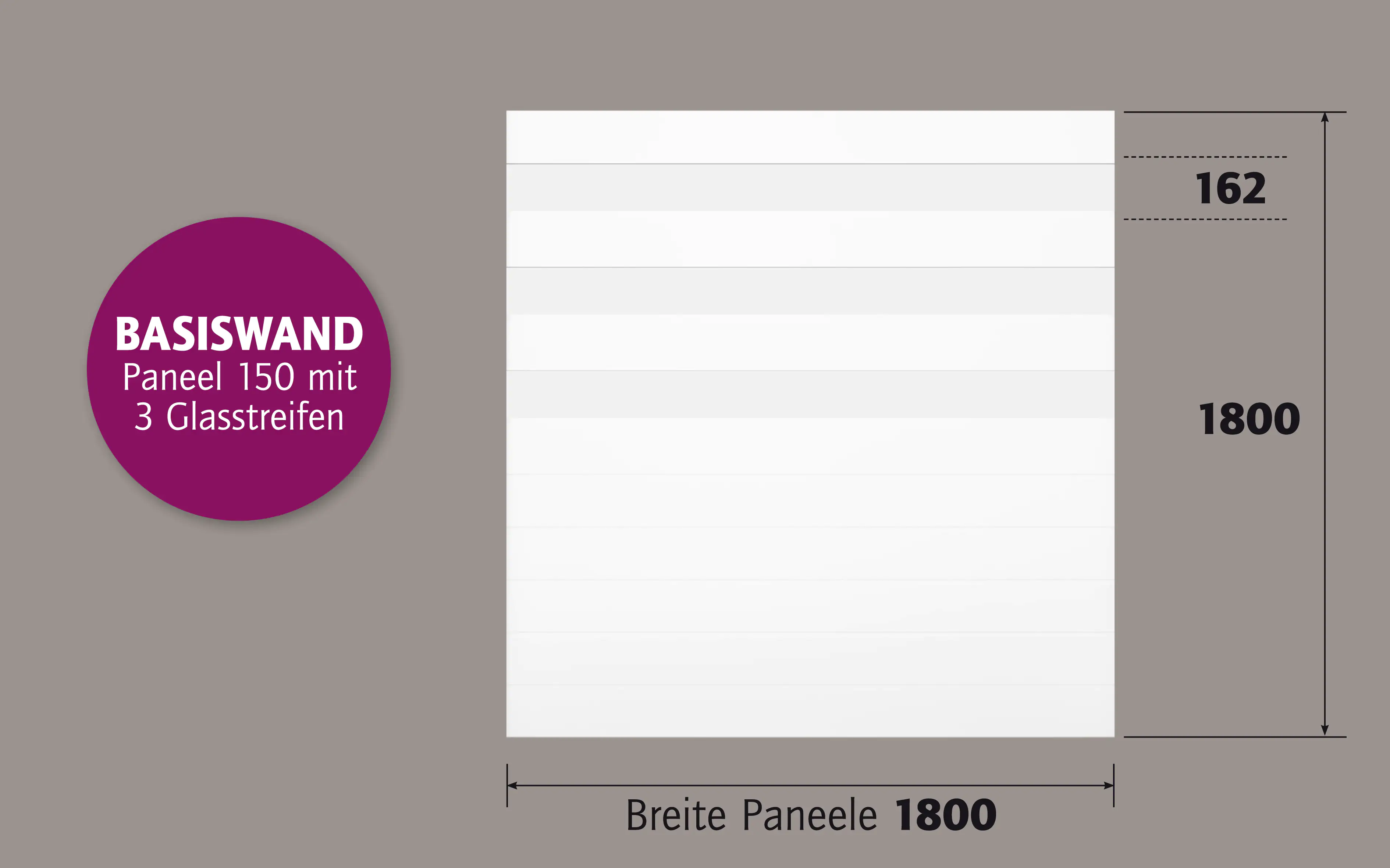 Ambiente Alu-Zaun Paneel 150 + ESG 8 mm 180 cm x 180 cm 22 mm stark