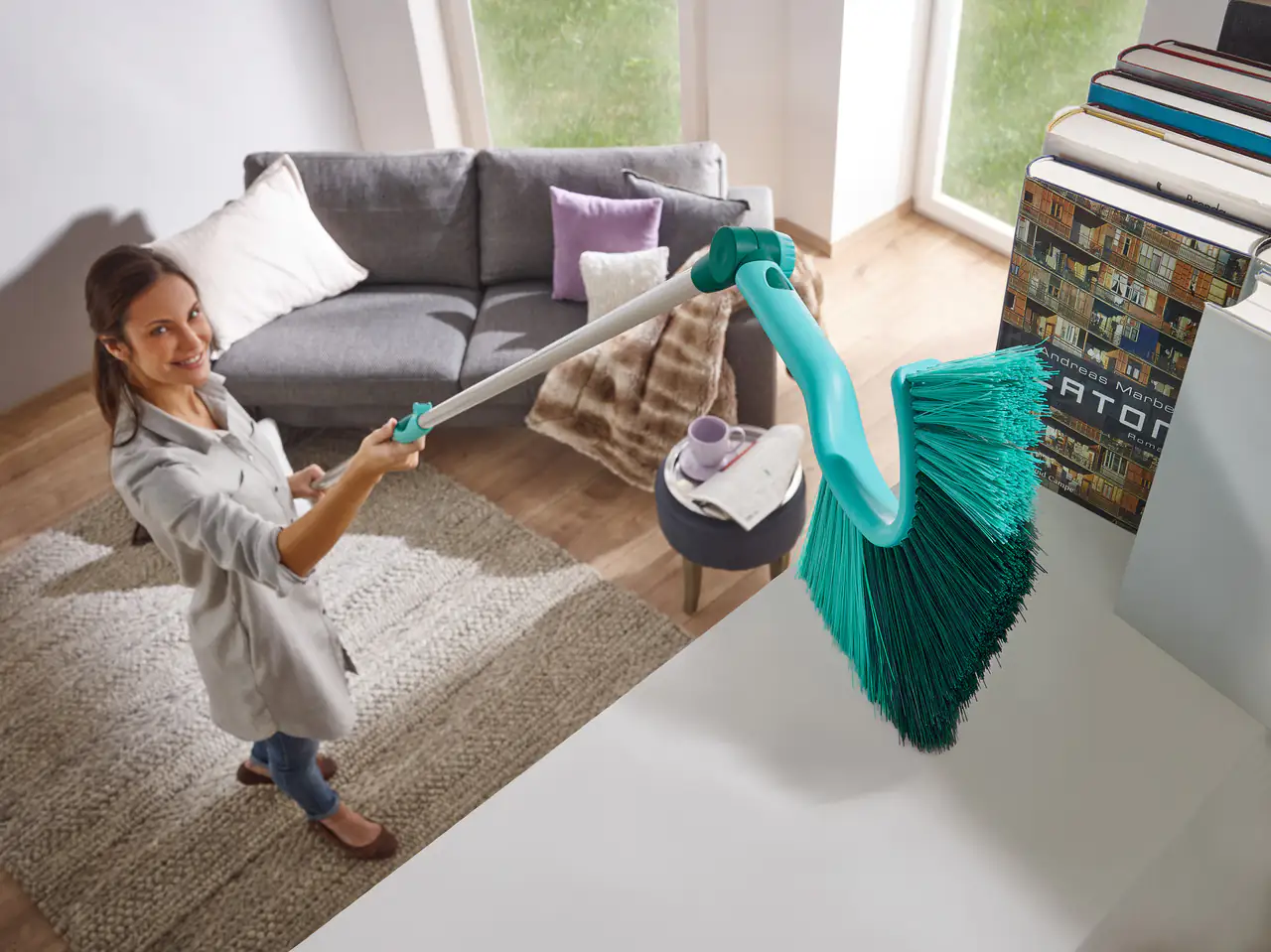 Leifheit Wand- und Deckenbesen Dusty Click System