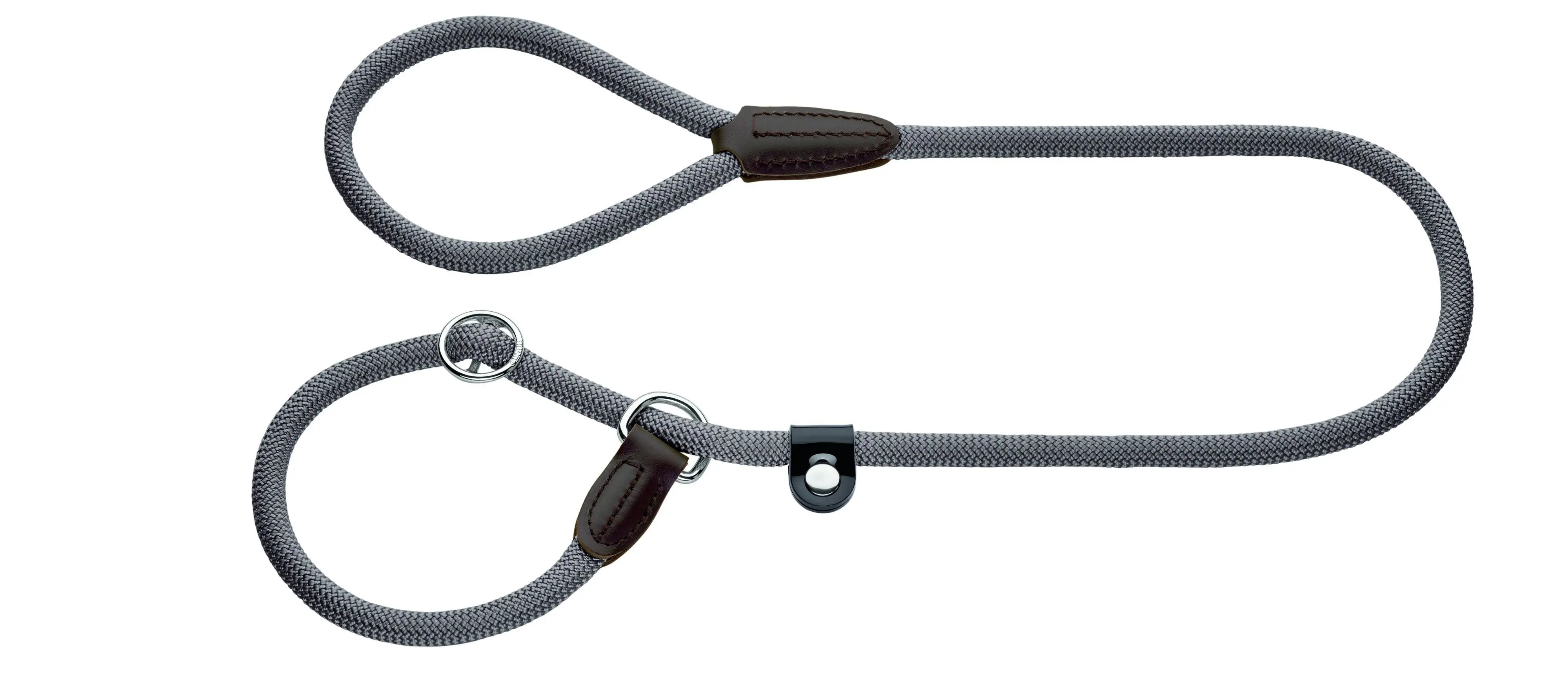 Hunter Hundeleine Freestyle mit Halsung 1,7 m x 1 cm grau