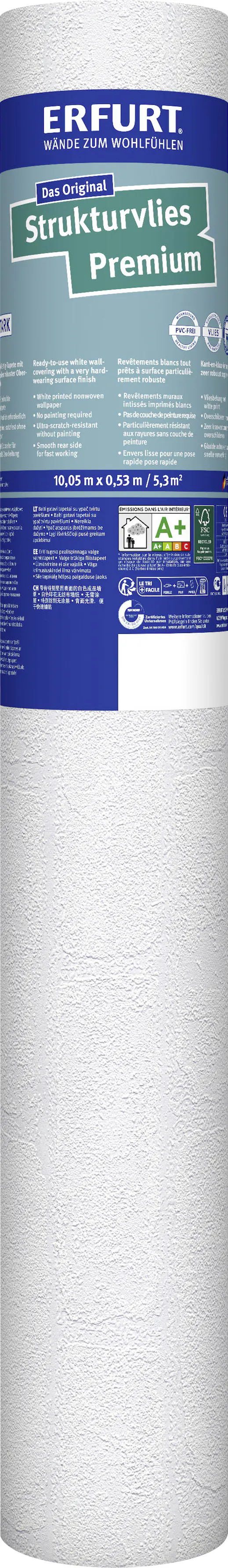 Erfurt Vliestapete Premium 504 weiß 10,05 x 0,53 m