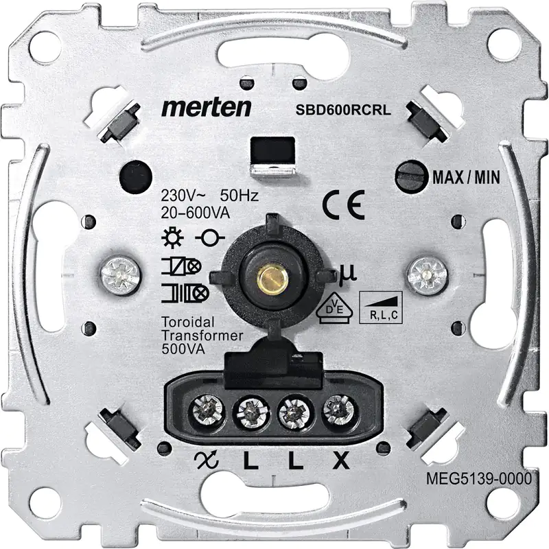 Merten Dimmereinsatz Glüh- und Halogenlampen 40 - 600 Watt, MEG5133-0000