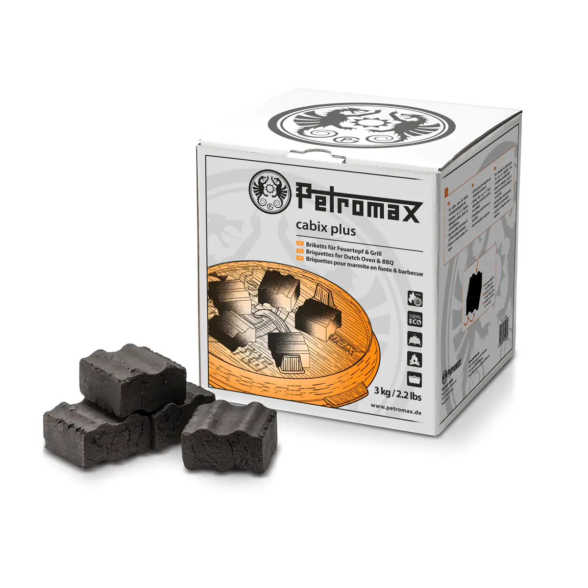 Petromax Cabix Plus Briketts für Feuertopf und Grill