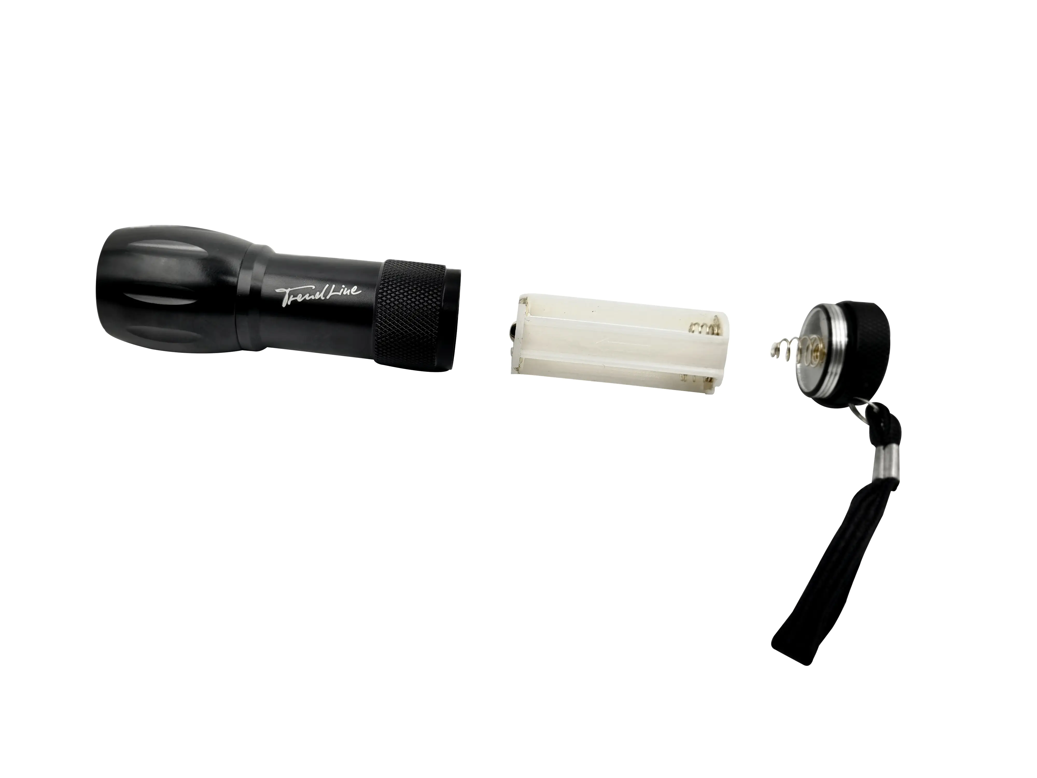 Trendline schwarze Taschenlampe mit 9 LED