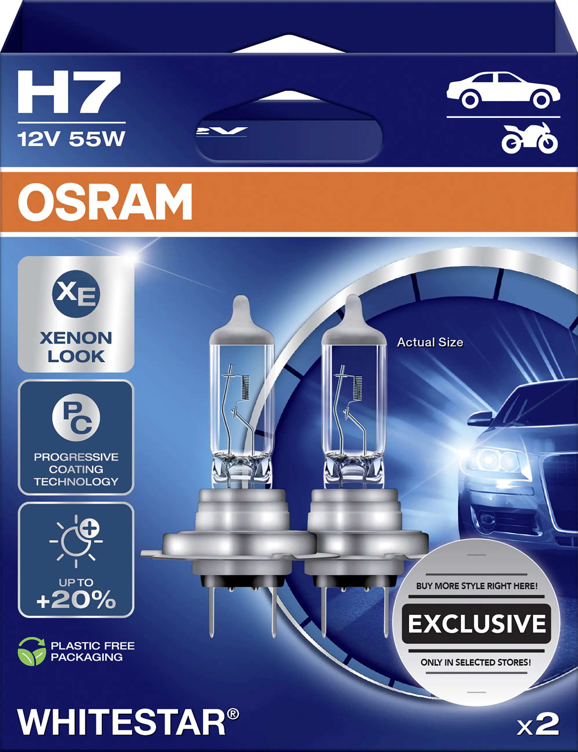 Osram Scheinwerferlampe H7 Whitestar 2.0 2 Stück