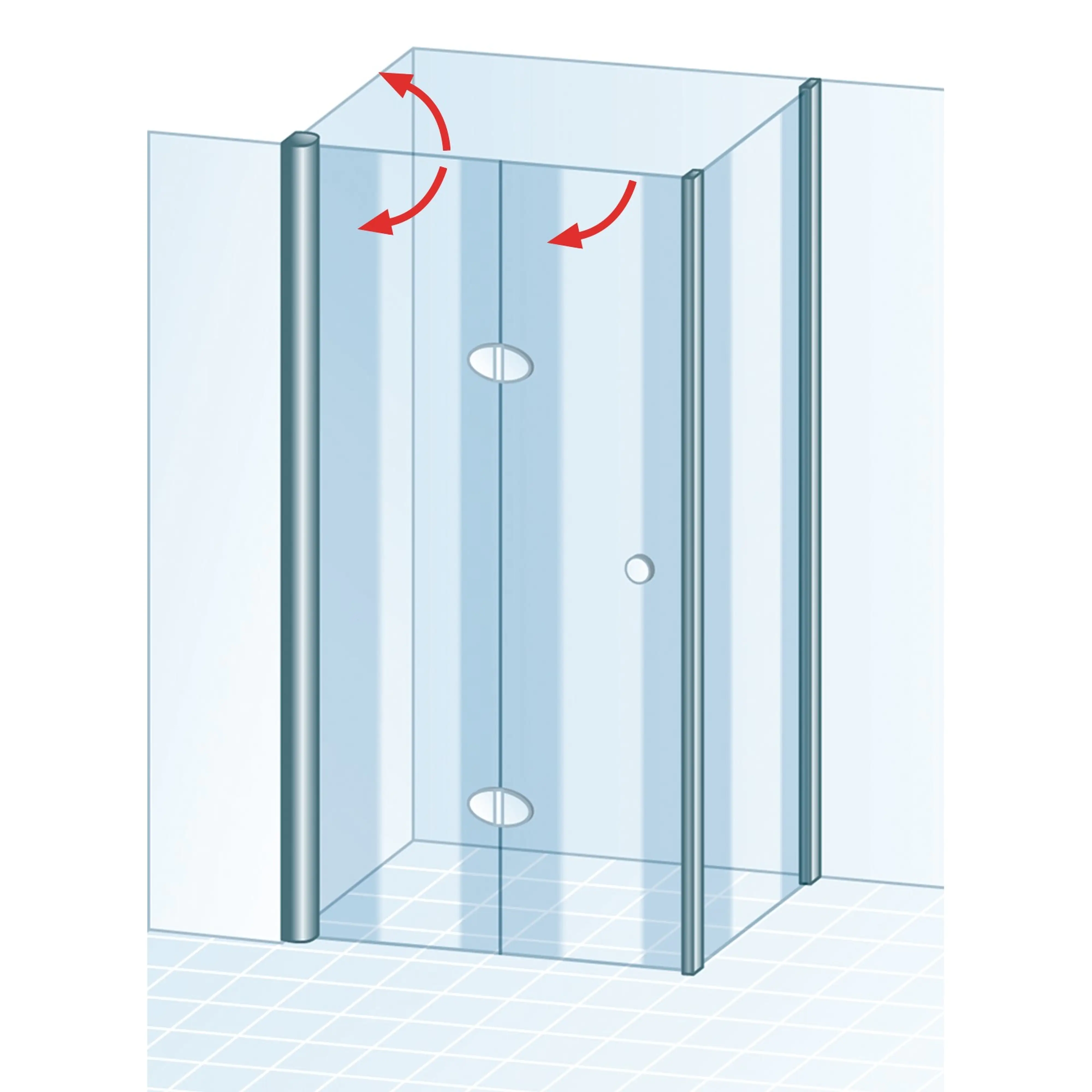 Schulte Drehfalttür und Seitenwand rechts 90 x 90 x 200 cm Garant 2.0 mattschwarz Türanschlag links