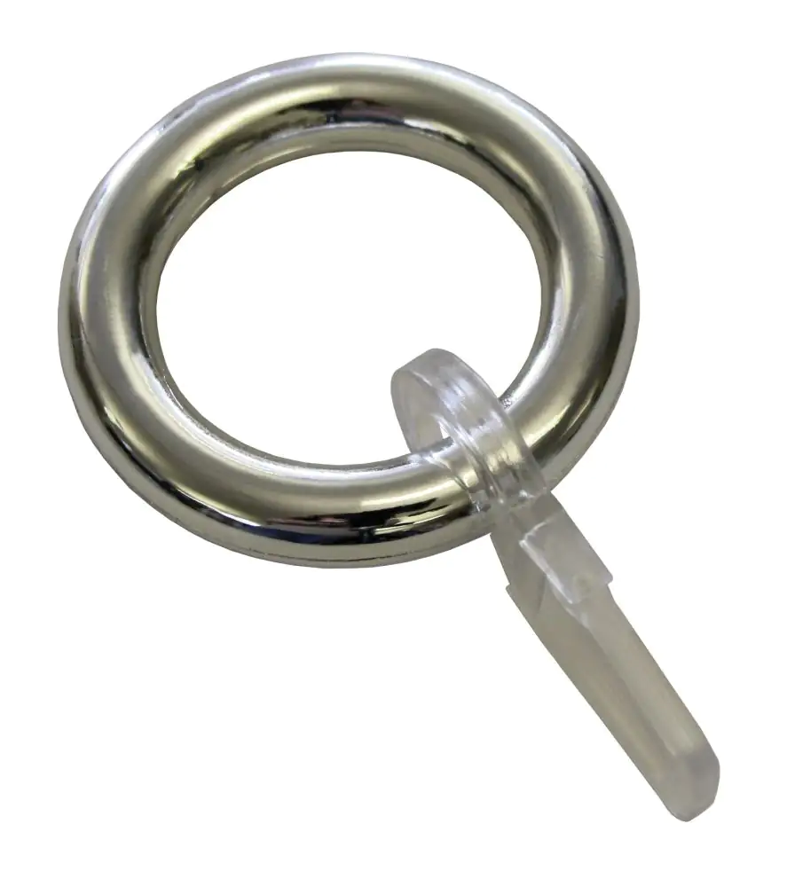 Gardinia Ringe für Vitragestangen mit Haken, chrom, 10-er Pack