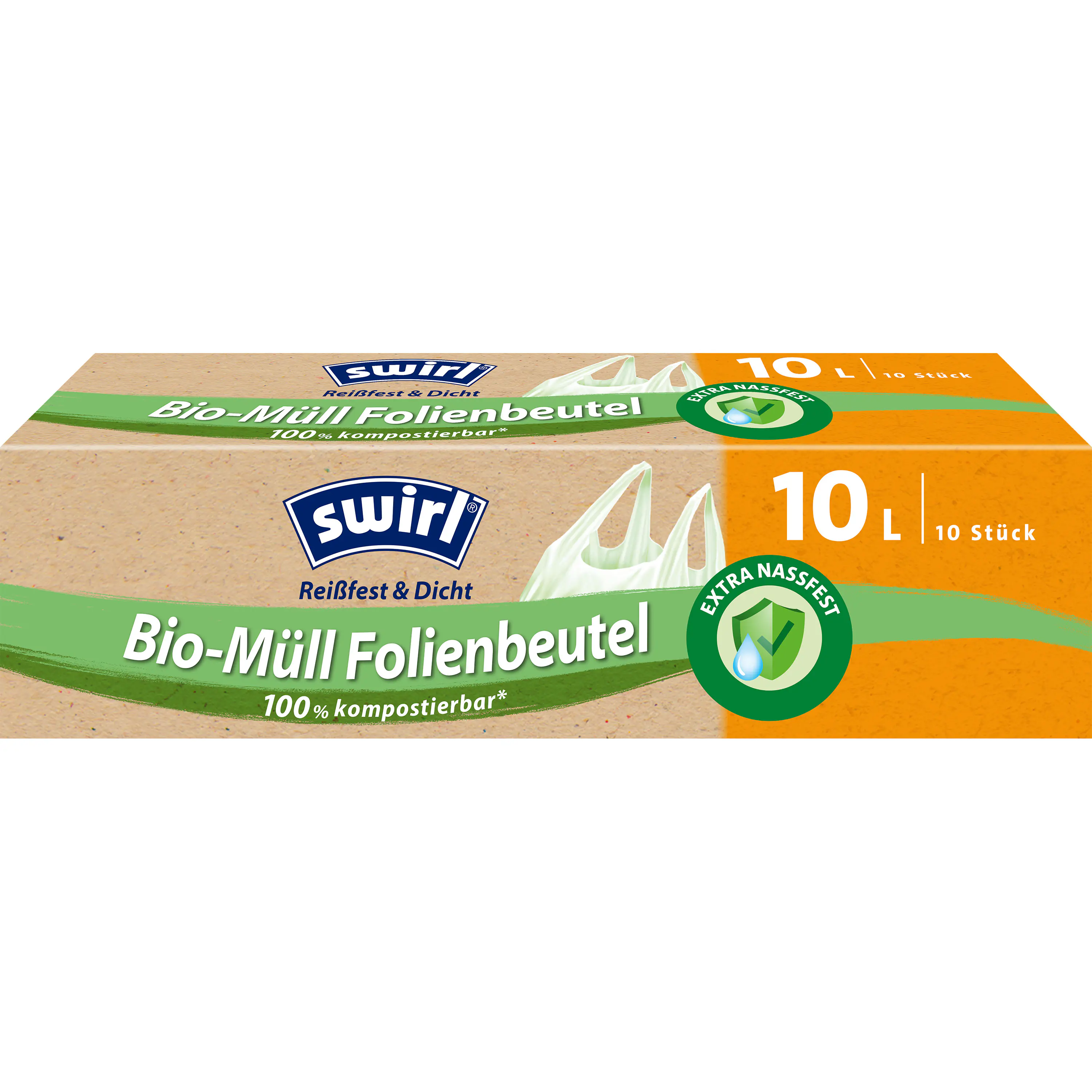 Swirl Bio-Müll-Folienbeutel mit Tragegriff 10 L 10 Stück