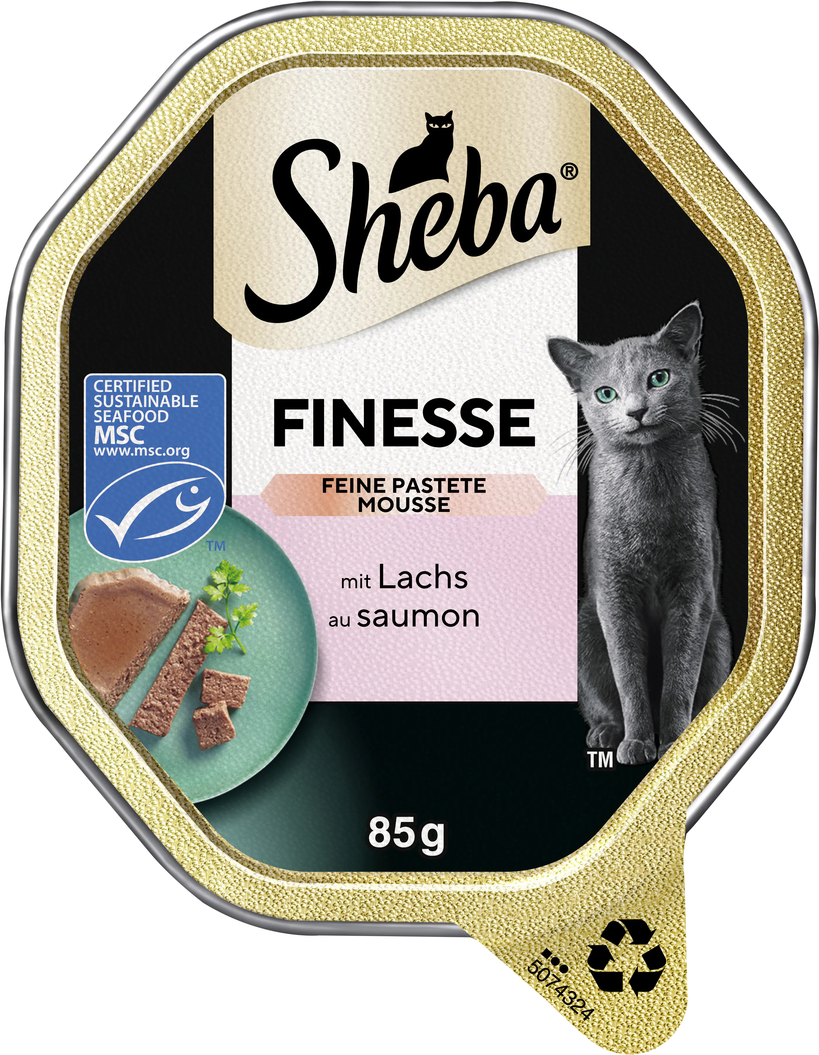 Sheba Finesse Katzennassfutter Adult 85 g Feine Pastete mit Lachs