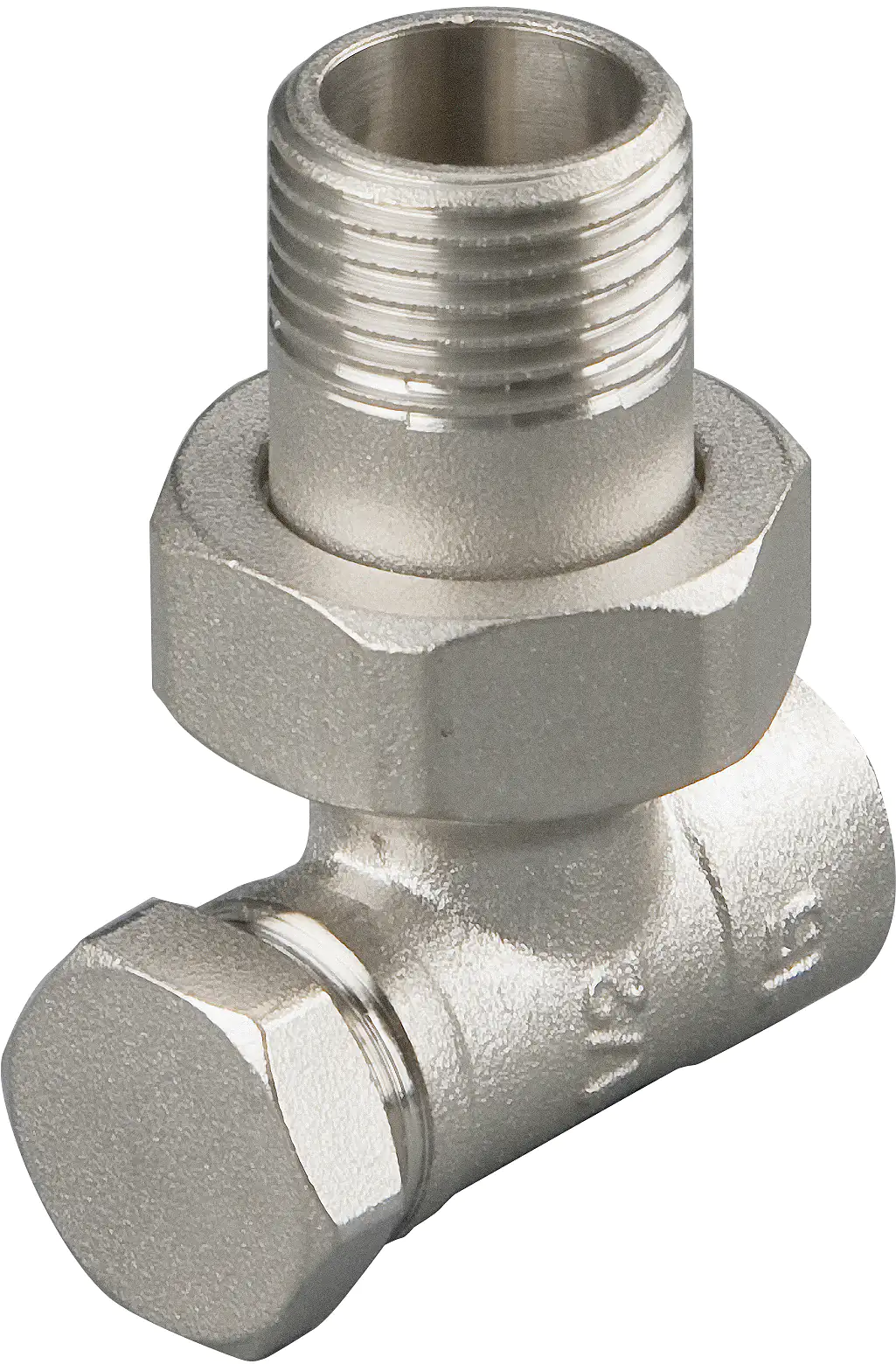 Cornat sanicomfort Heizkörperverschraubung 15 mm x 1/2", Eckform,vernickelt