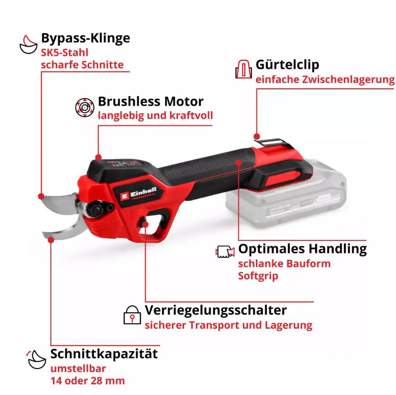 Einhell Akku-Astschere PROFESSIONAL GP-LS 18/28 Li BL-Solo