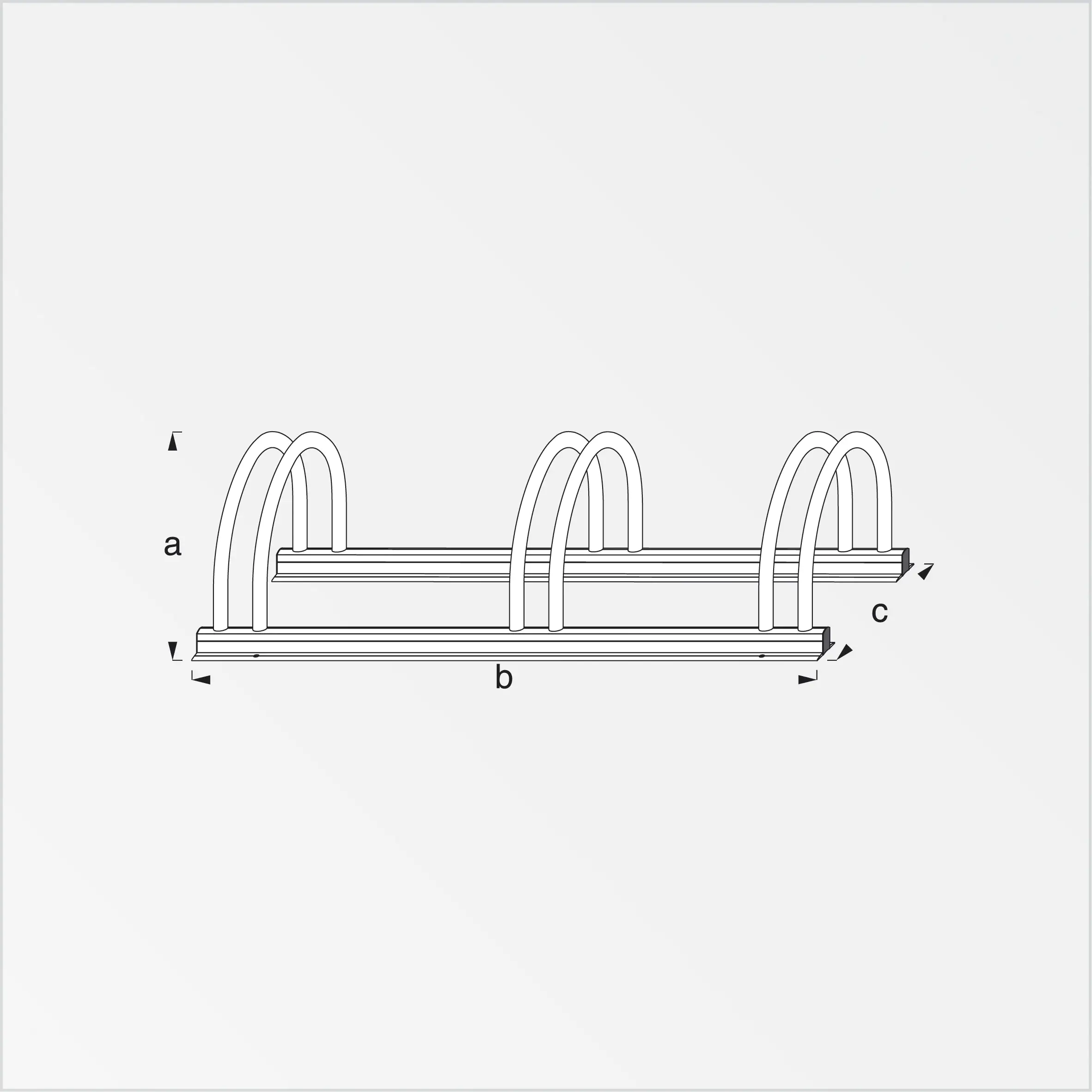 alfer Fahrradständer, starr, 3-fach 250 mm 250 x 800 x 365 mm Alu roh blank