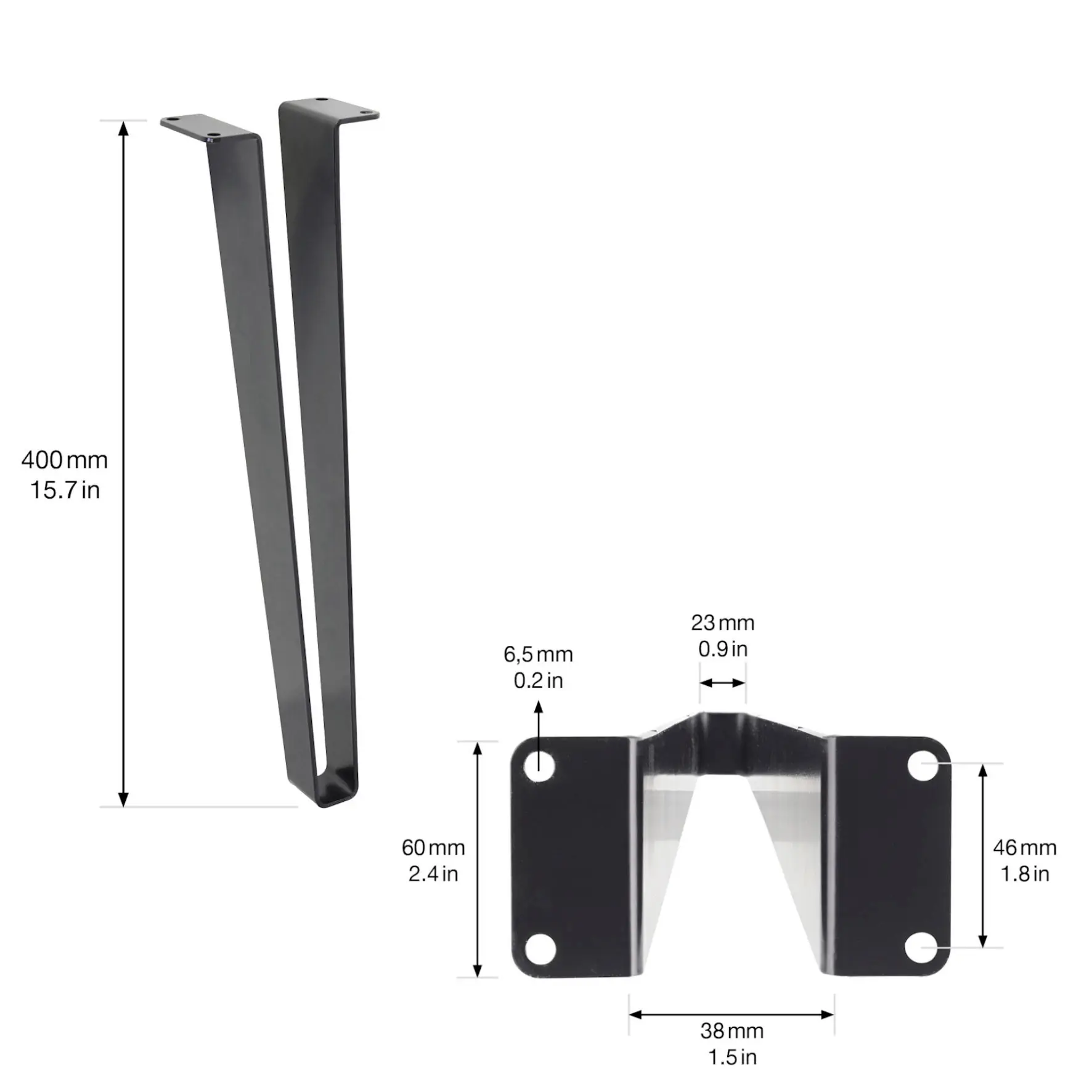 Wagner Möbelfuß ST 0640 Stahl 20 cm schwarz matt - 1 Stück