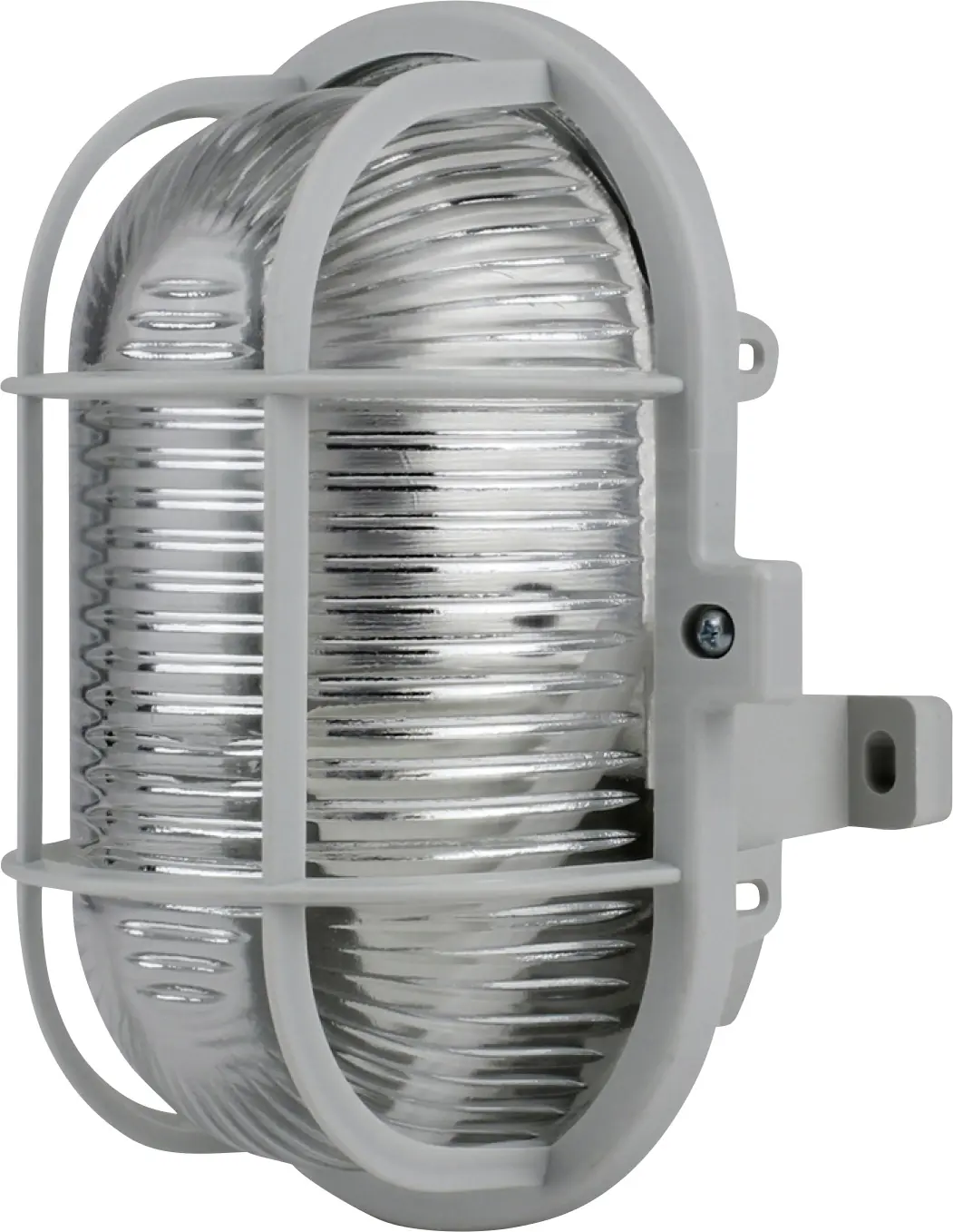 Ovalleuchte 60 Watt PVC-Korb grau