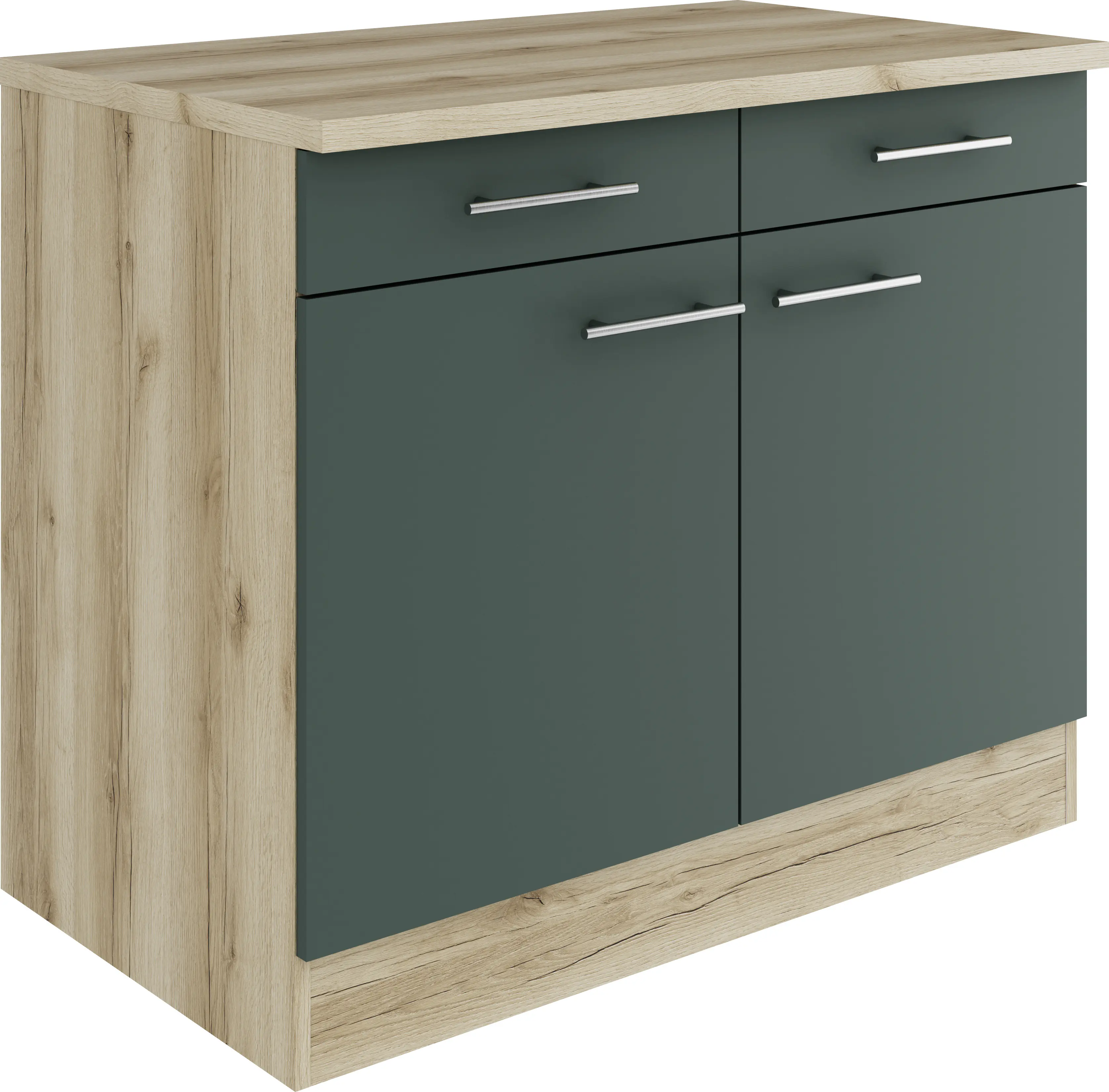 Optifit Unterschrank Savona 405 steingrün/eiche 100 cm