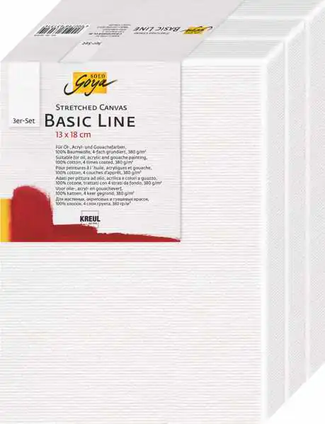 Kreul Keilrahmen-Set SOLO Goya Stretched Canvas Basic Line 13 x 18 cm 3er Set