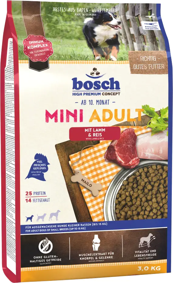 Bosch Hundetrockenfutter Adult Mini 3 kg Lamm & Reis 
