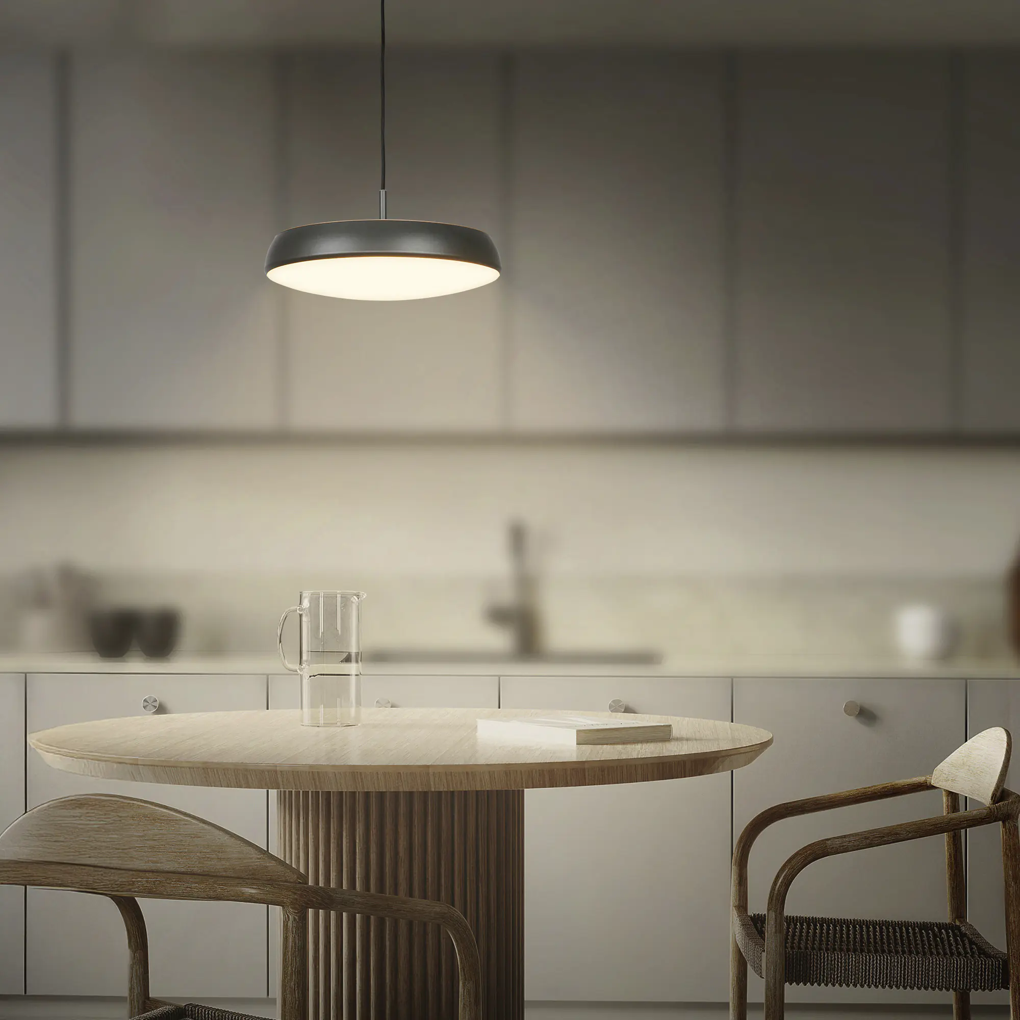 Briloner LED-Pendelleuchte Nala Ø 35 cm anthrazit warmweiß