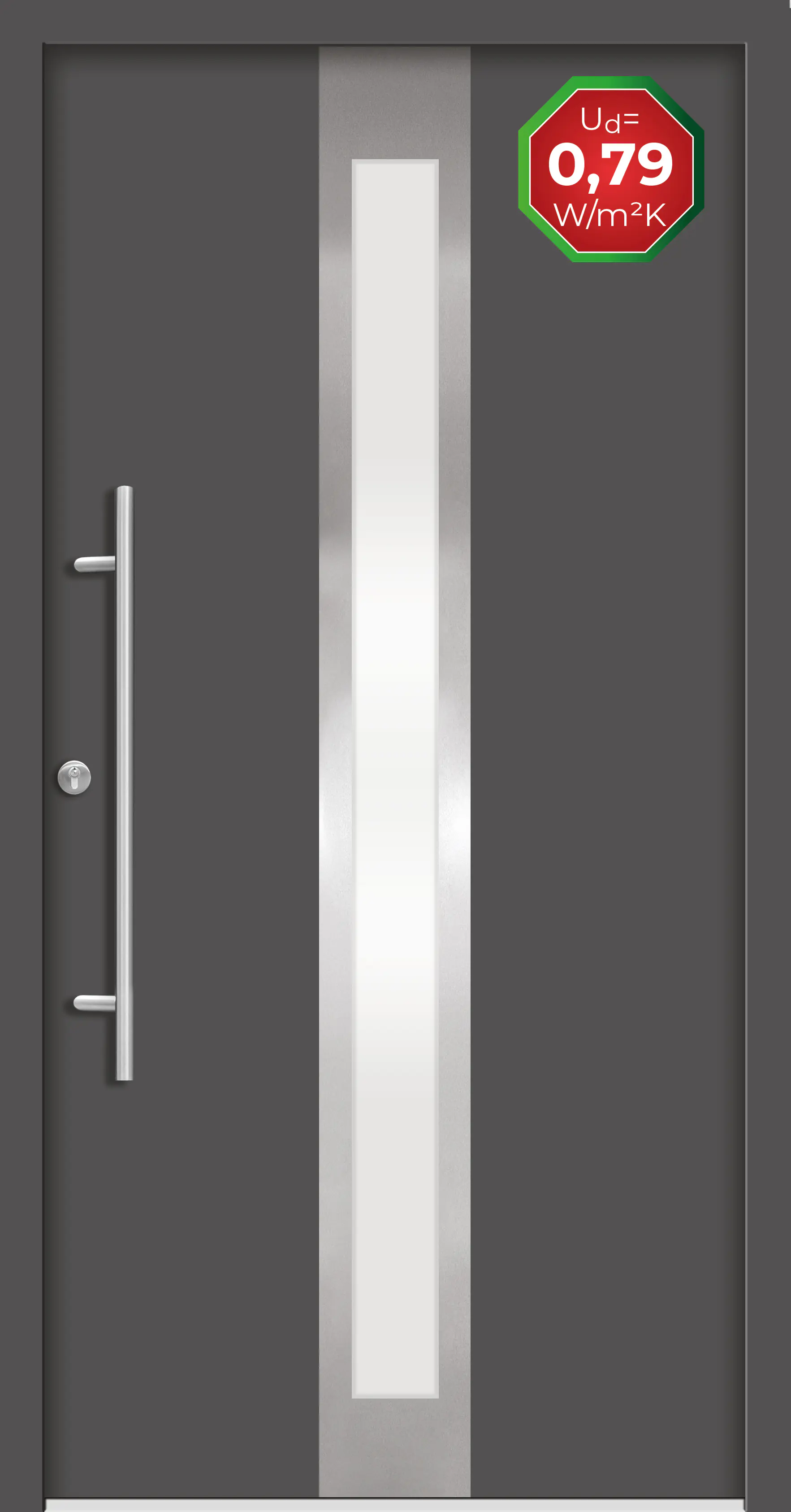 Splendoor Haustür Passivedoor Premium B01 Anthrazit DIN Links 110 x 210 cm