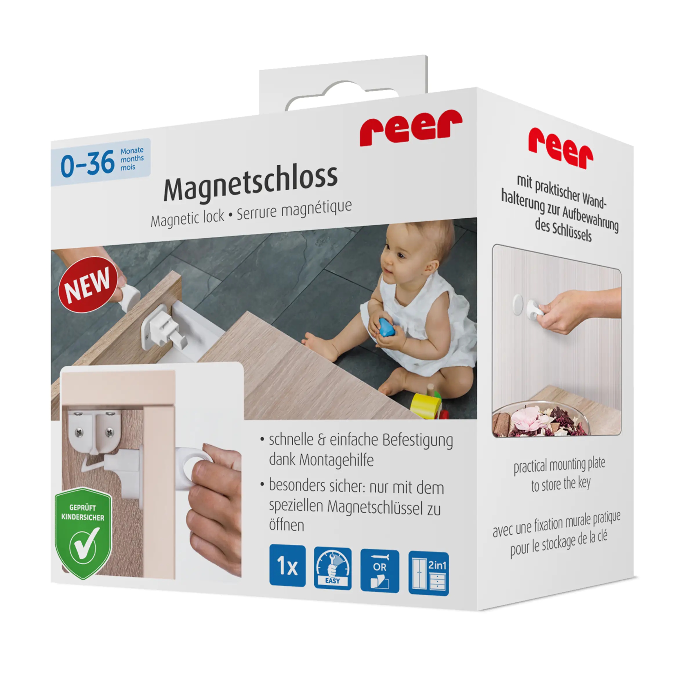 Reer Magnetschloss mit Montagehilfe