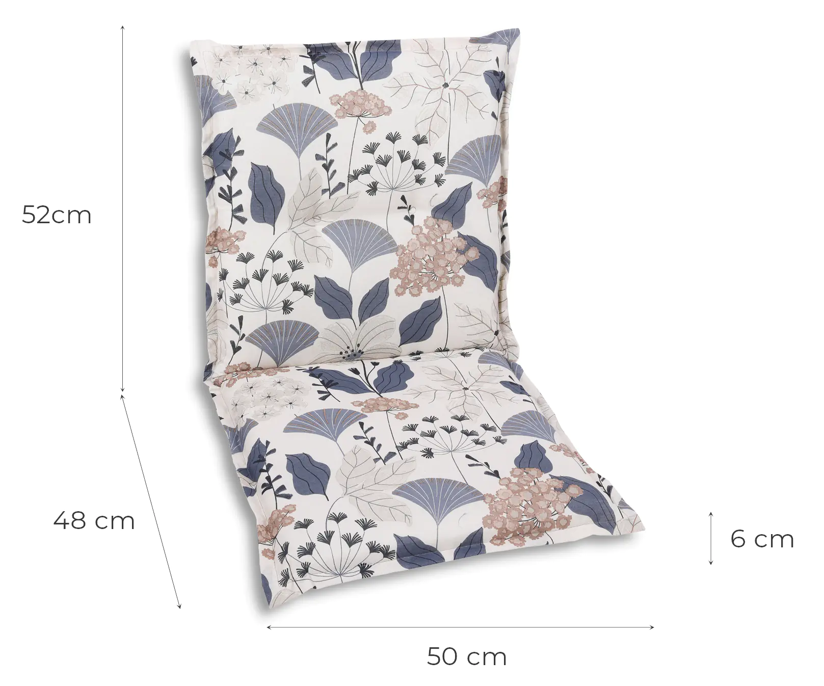 GO-DE Sesselauflage nieder 50 x 100 x 6 cm beige