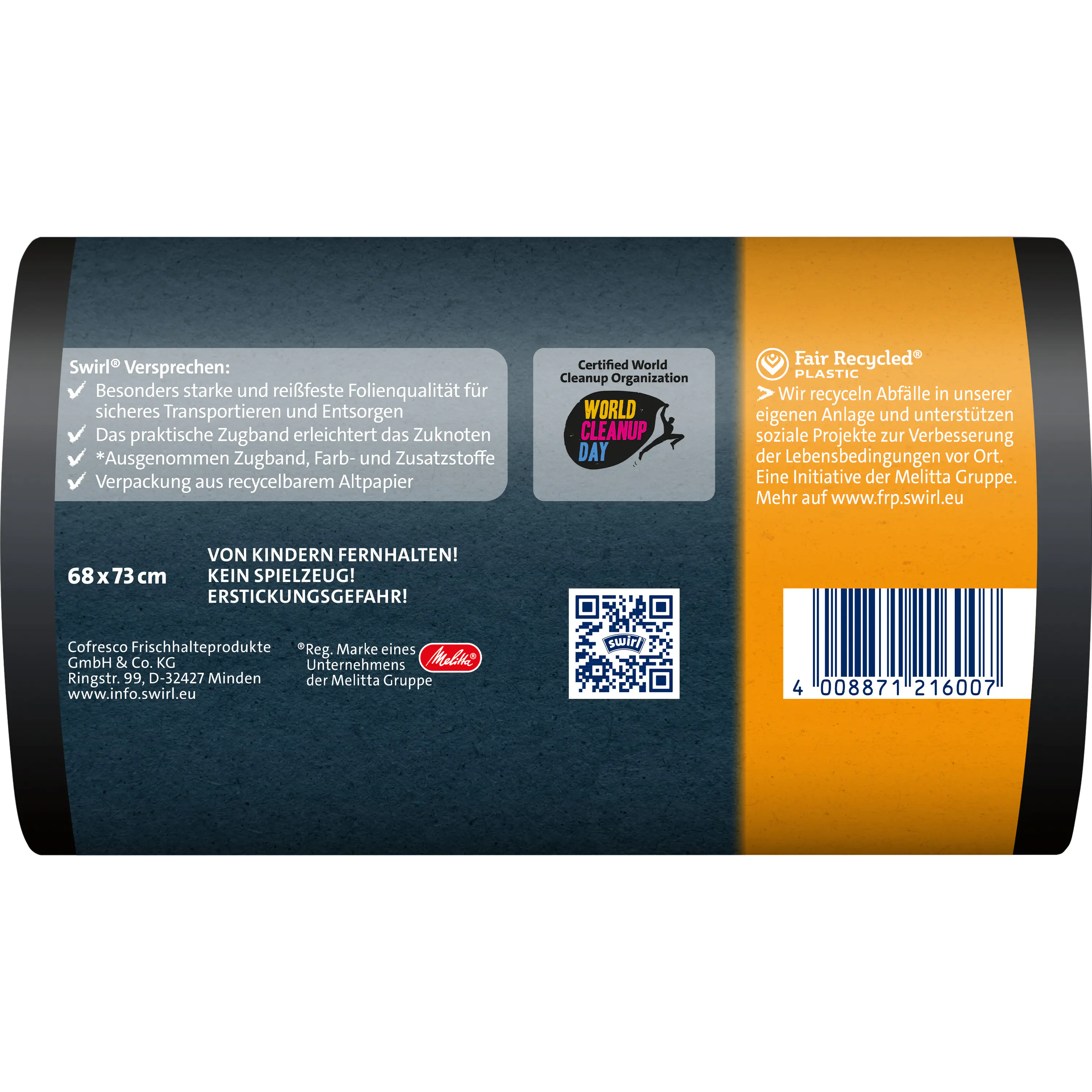 Swirl® Schwerlast-Säcke Profi mit Zugband 60 L Reißfest & Dicht