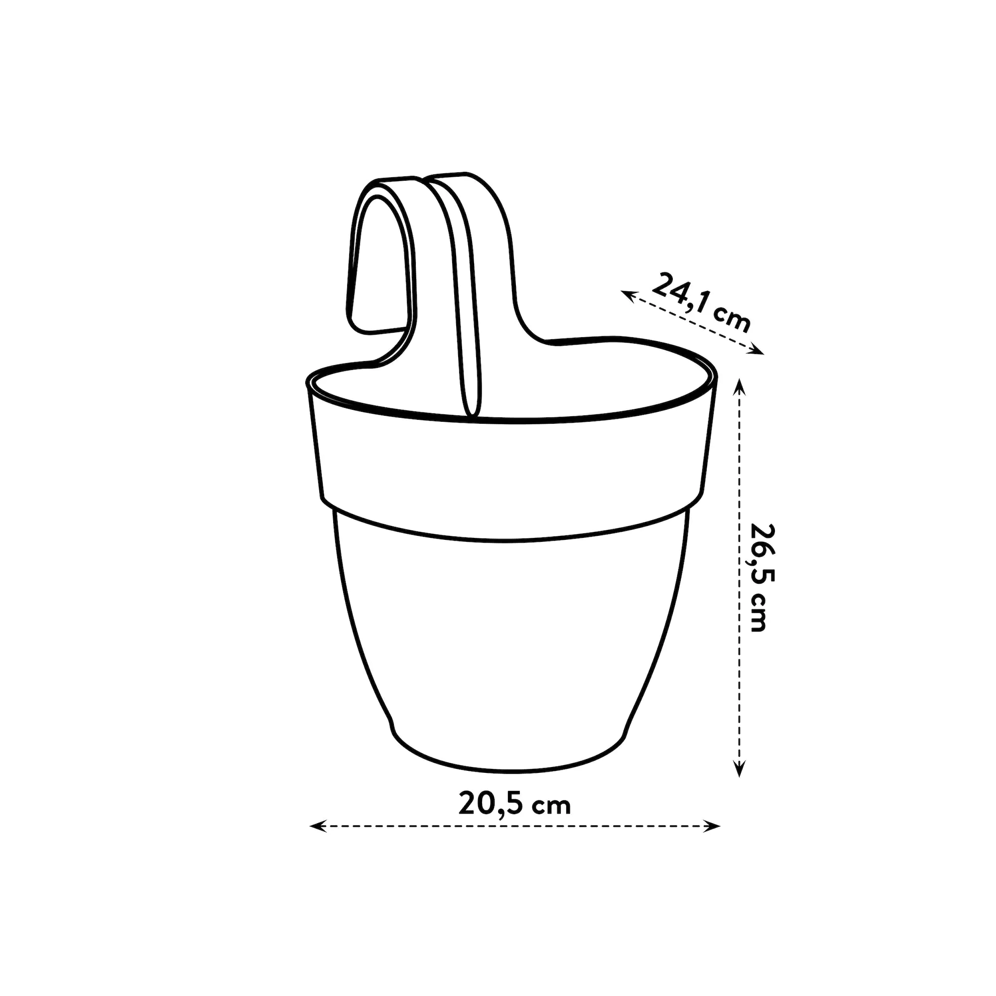 Elho Blumentopf zum Hängen Kunststoff anthrazit 20,5 x 24,1 x 26,5 cm Vibia Campana Easy Small