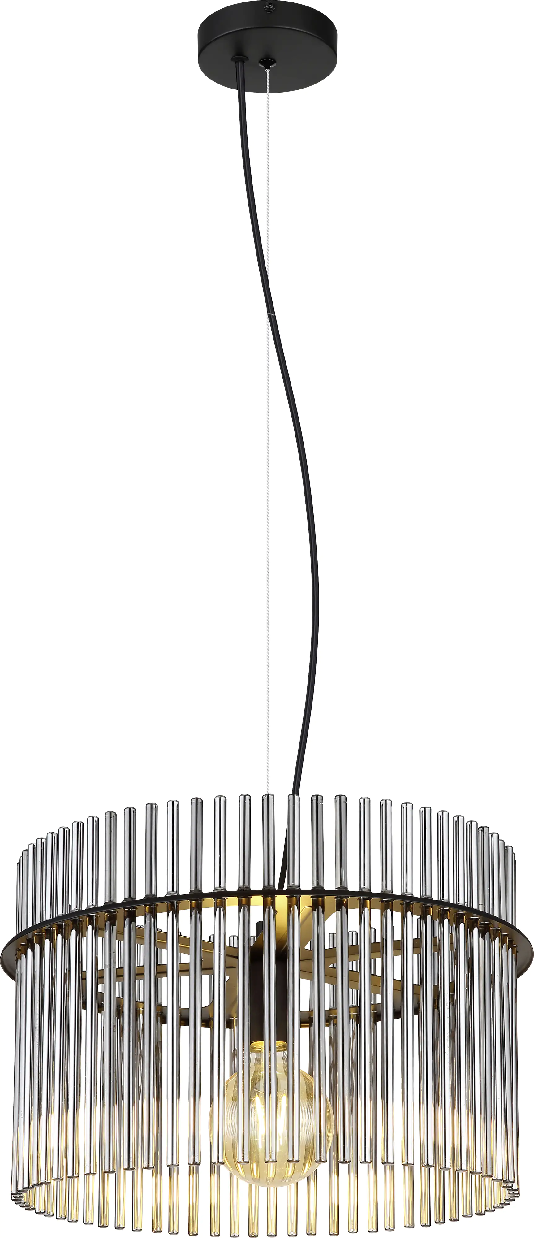 Globo Hängeleuchte Gorley schwarz chrom 40 x 150 cm E27