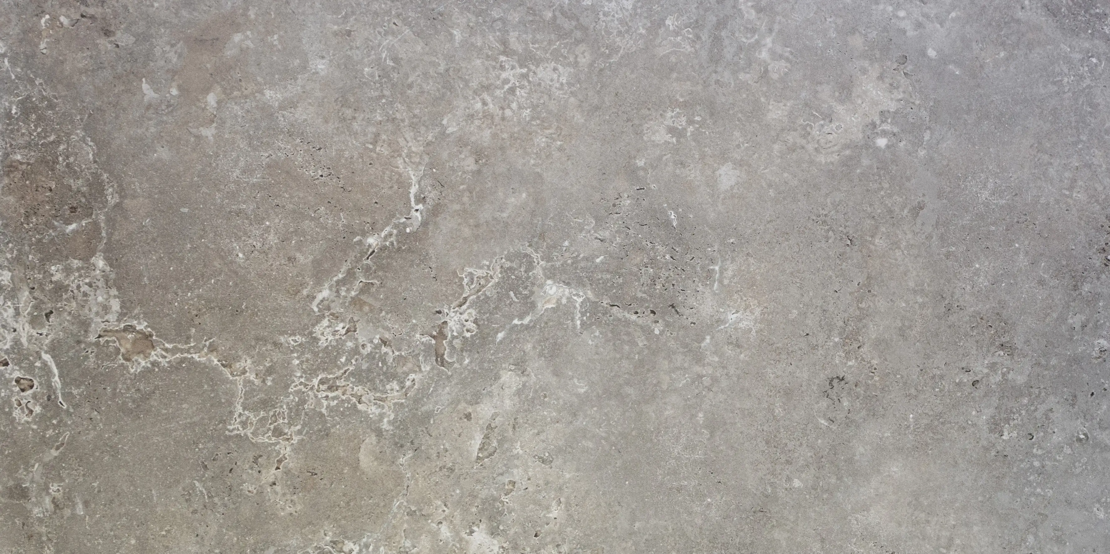 Bodenfliese Feinsteinzeug Travertino teilpoliert rektifiziert 60 x 120 cm gris